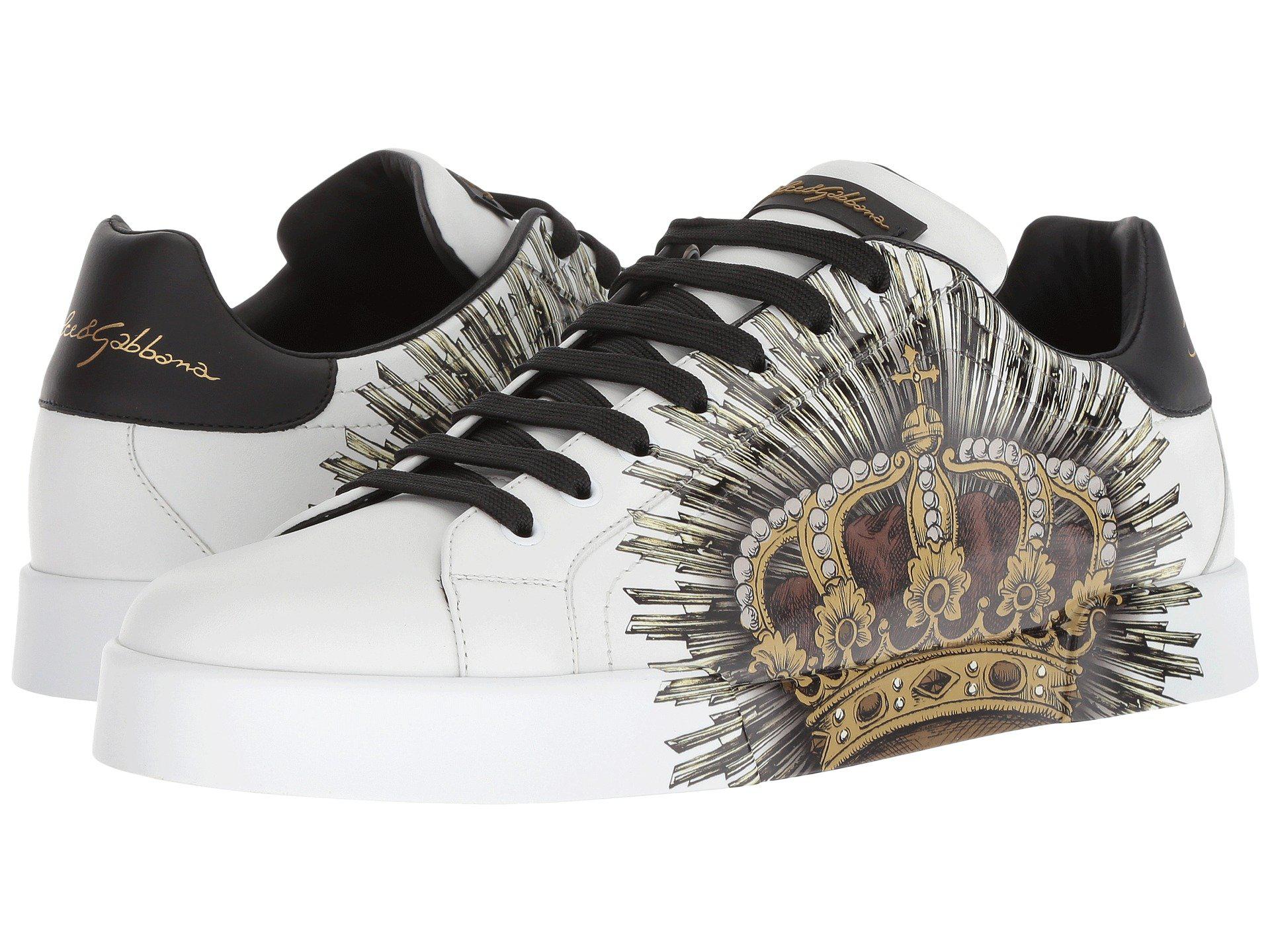 Bruidegom Familielid Communistisch Dolce & Gabbana Leather Laurel And Crown Sneaker in White for Men - Lyst