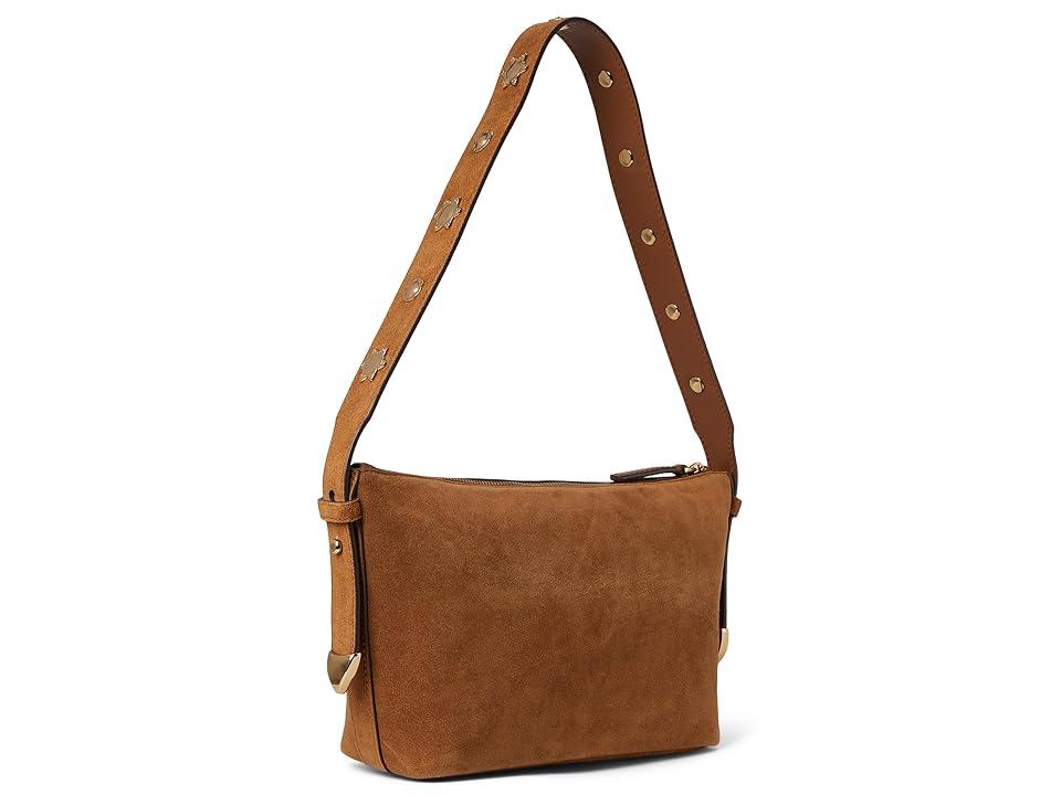 【Madewell】Suede Sun Stud Shoulder Bag Madewell Women's Suede Sun Stud Shoulder Bag, Aged Cognac