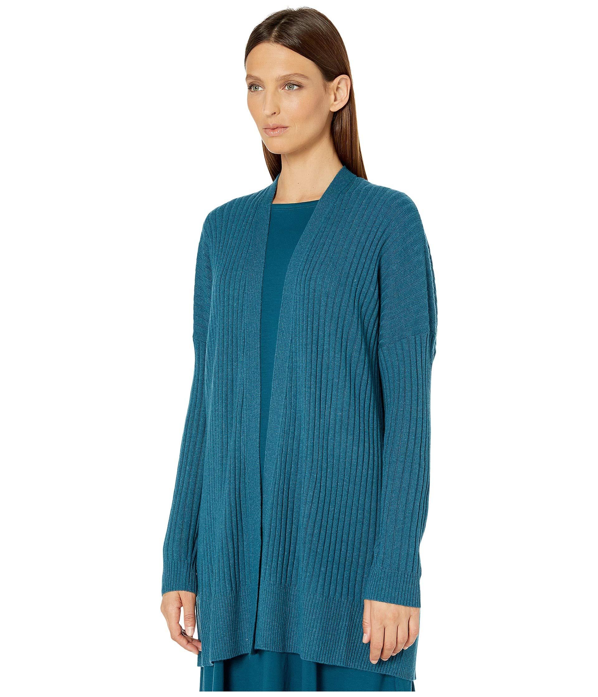 Eileen Fisher Italian Cashmere Simple Cardigan in Olive (Green) - Lyst