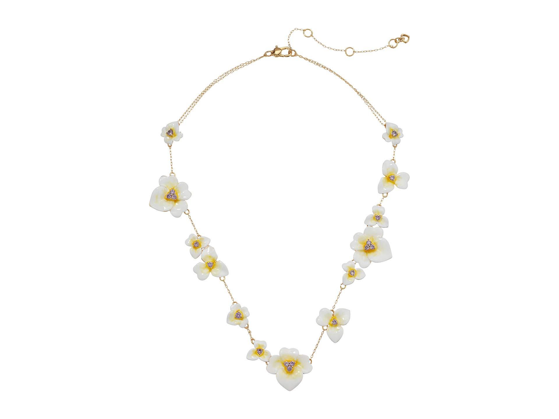 Kate Spade Precious Pansy Enamel Scatter Necklace in Yellow - Lyst