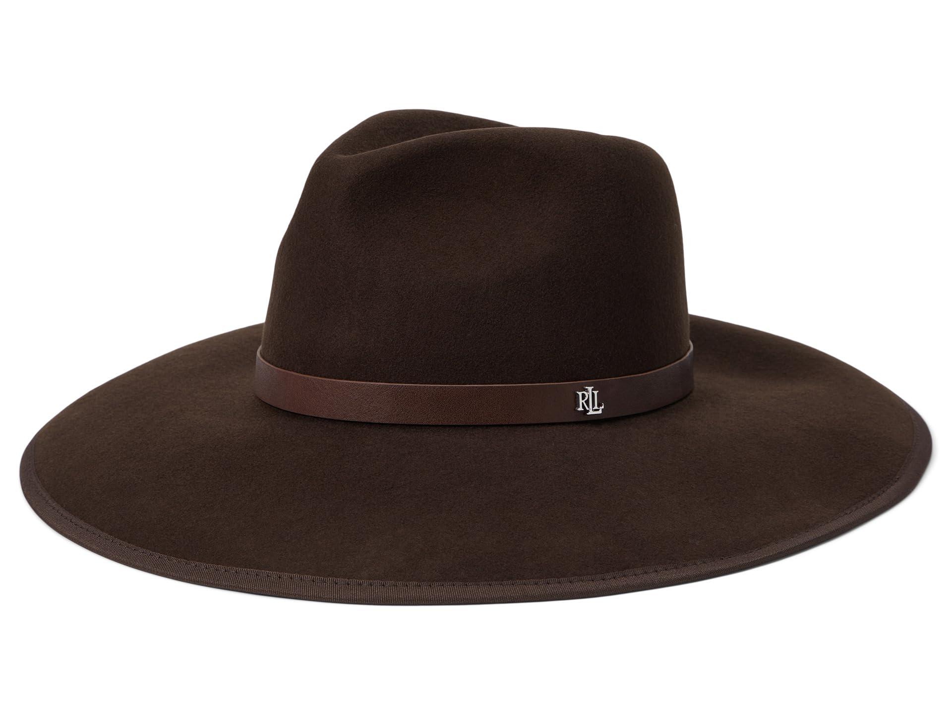 Lauren by Ralph Lauren Wool Fedora With Leather Band in Brown Lyst
