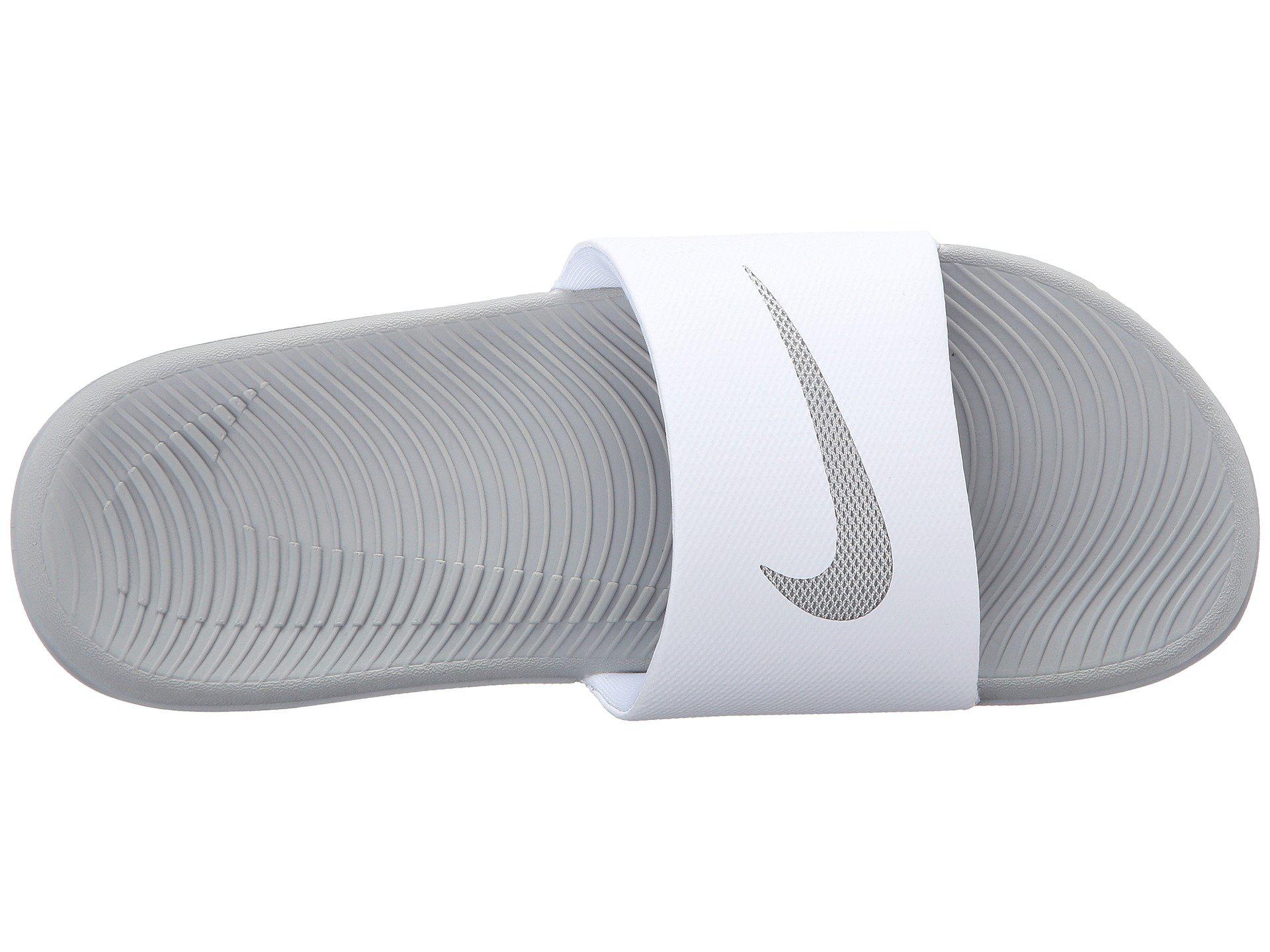 Nike Kawa Slide (white/metallic Silver) Women's Sandals | Lyst