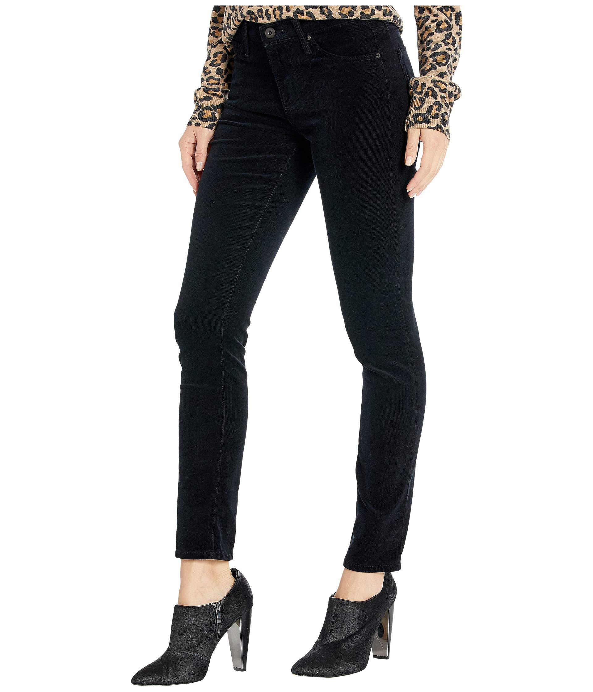 AG Jeans Corduroy Prima Ankle In Super Black - Lyst