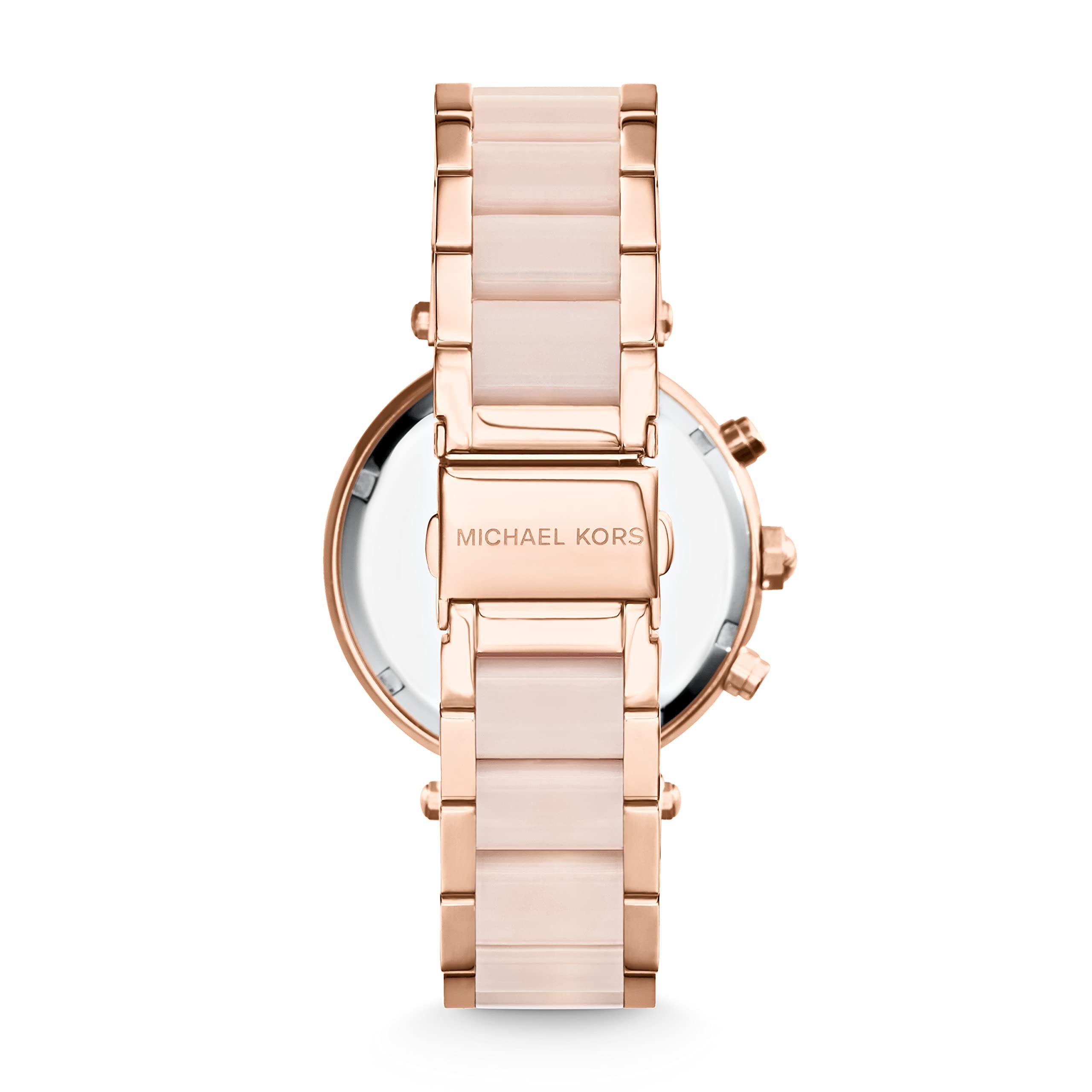 Michael Kors Chronograph Quartz Watch With Stainless Steel Acetate Strap Mk5896 in Gold (Pink) - Save 66% - Lyst