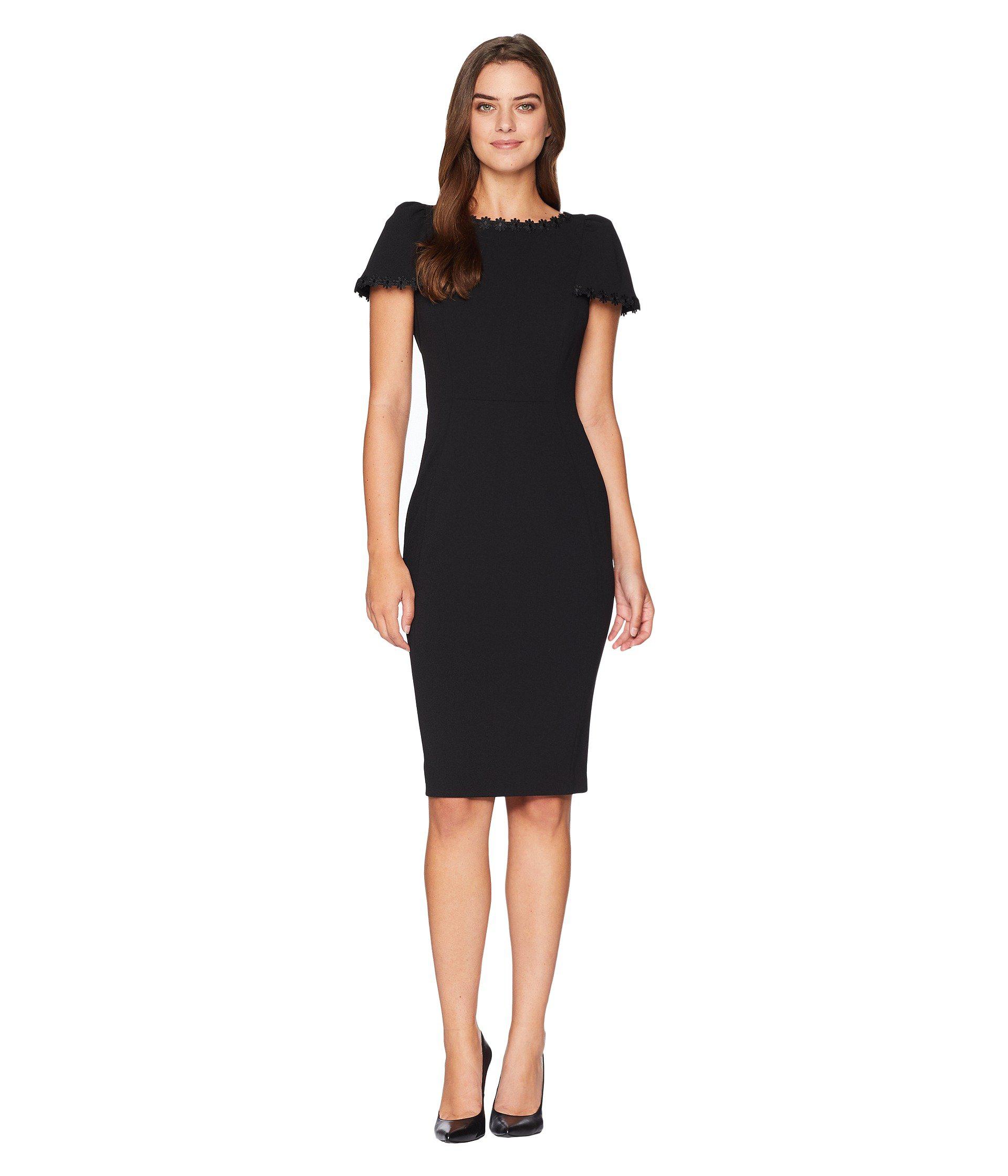 calvin klein black short sleeve dress