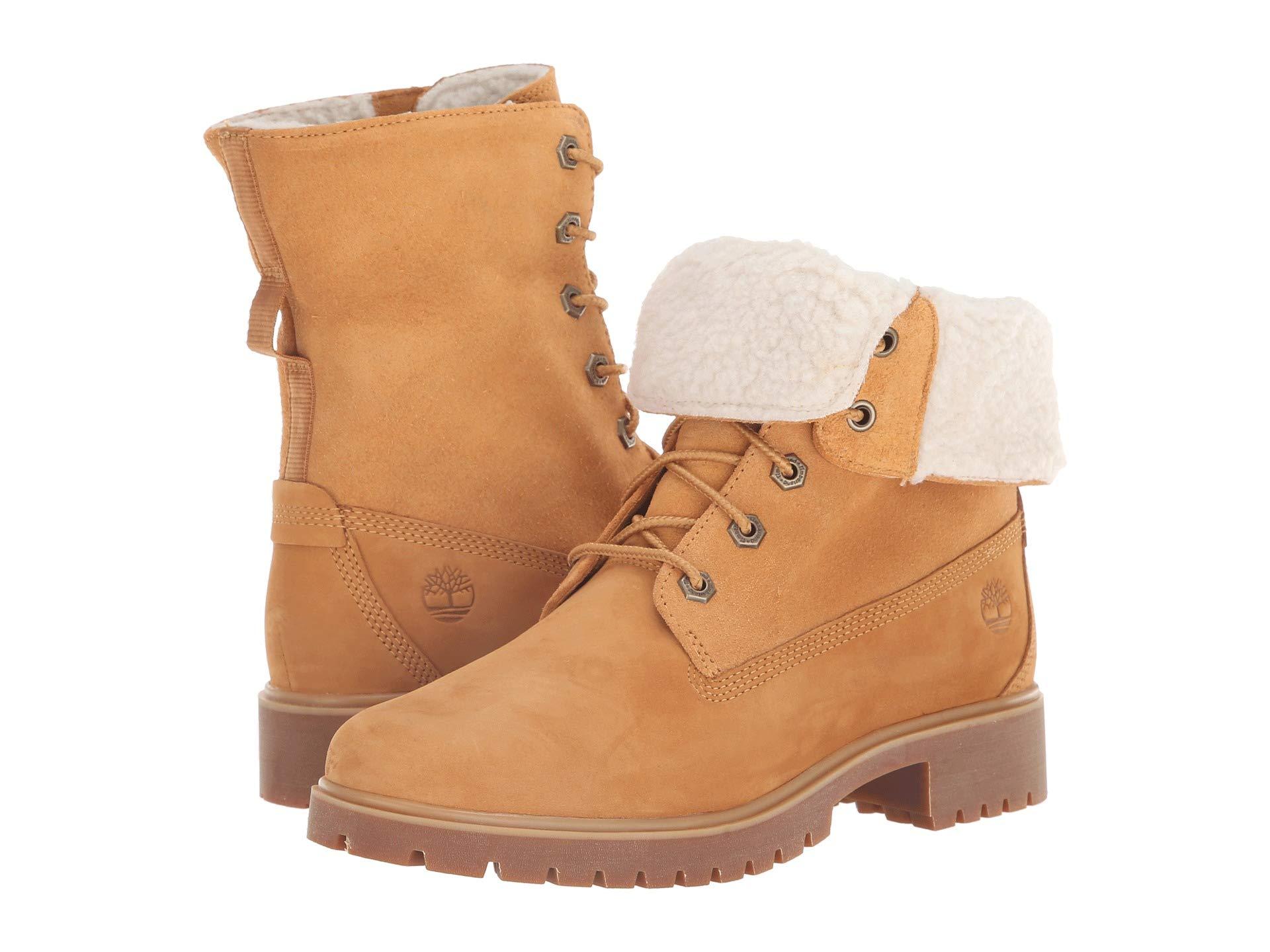 timberland jayne teddy fleece fold down waterproof boot