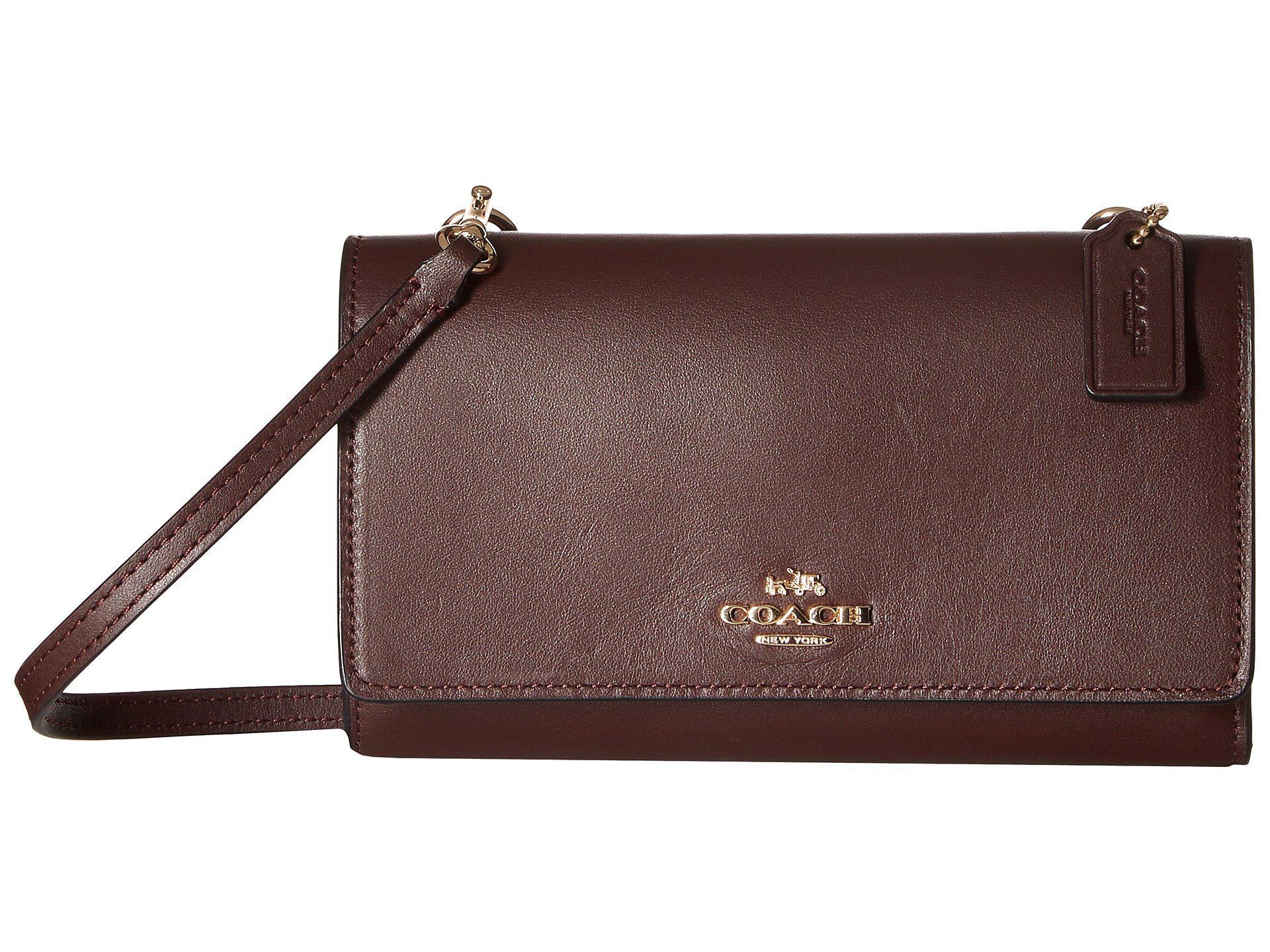 Coach Leather Phone Crossbody Bag Black IUCN Water