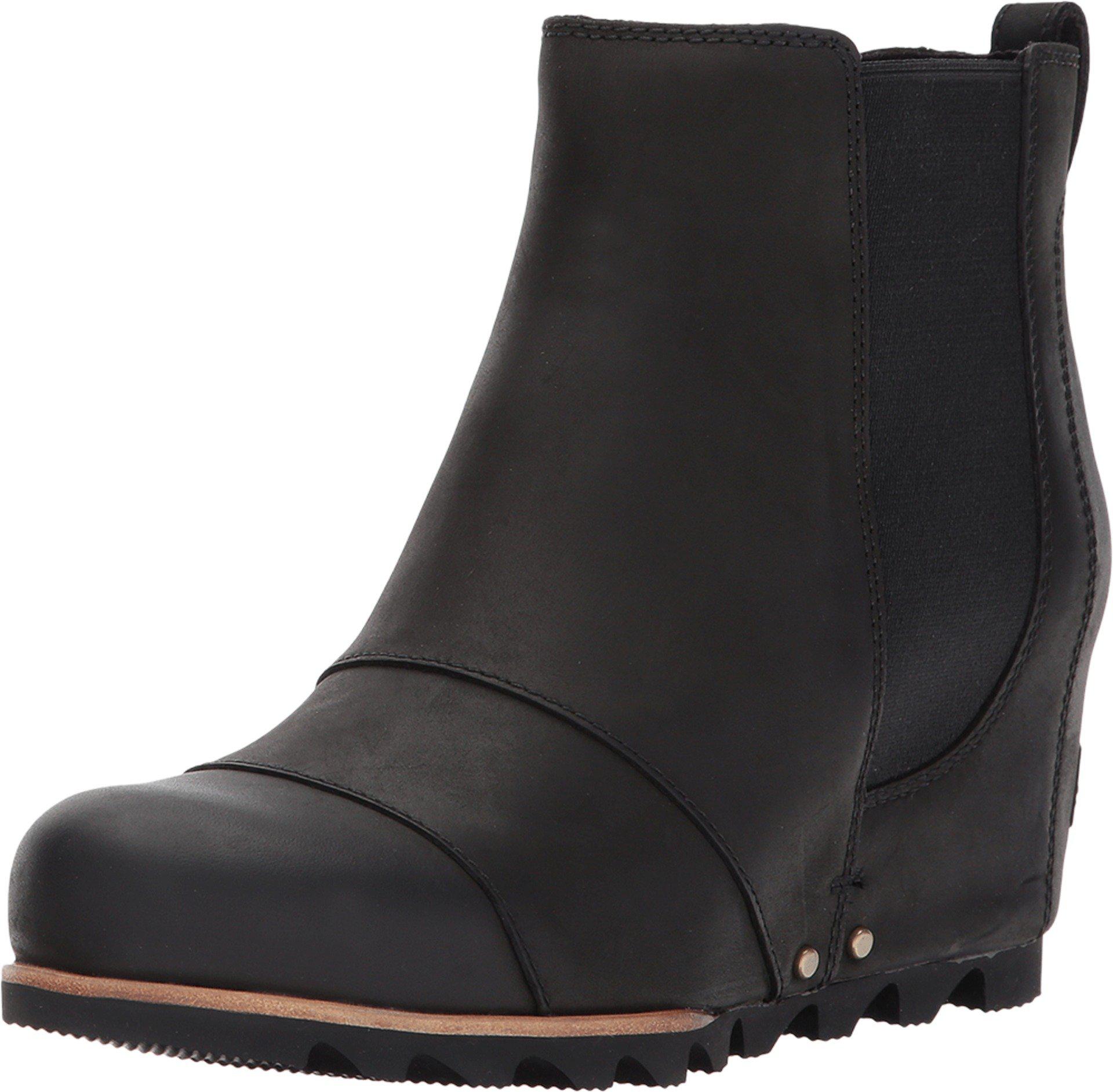 Sorel Leather Lea Wedge in Black | Lyst