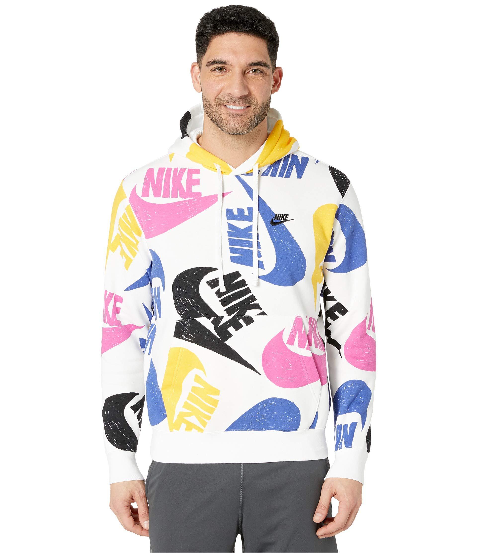 Nike Fleece Nsw Club Hoodie Pullover All Over Print 1 in White for Men -  Lyst