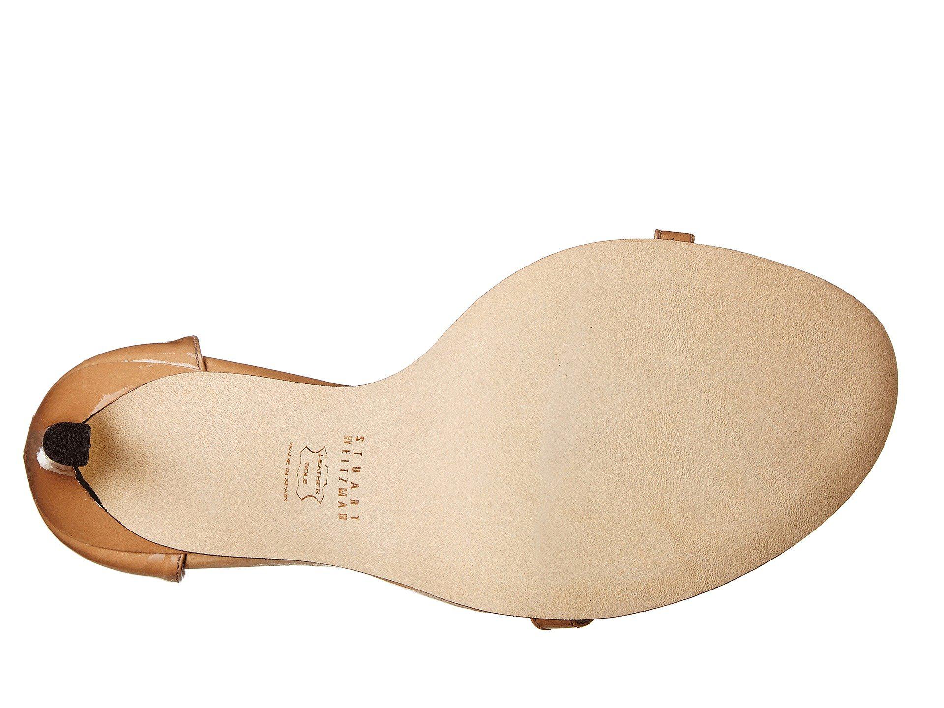 Stuart Weitzman Nudist Patent Leather D'Orsay Sandals in Beige (Natural ...