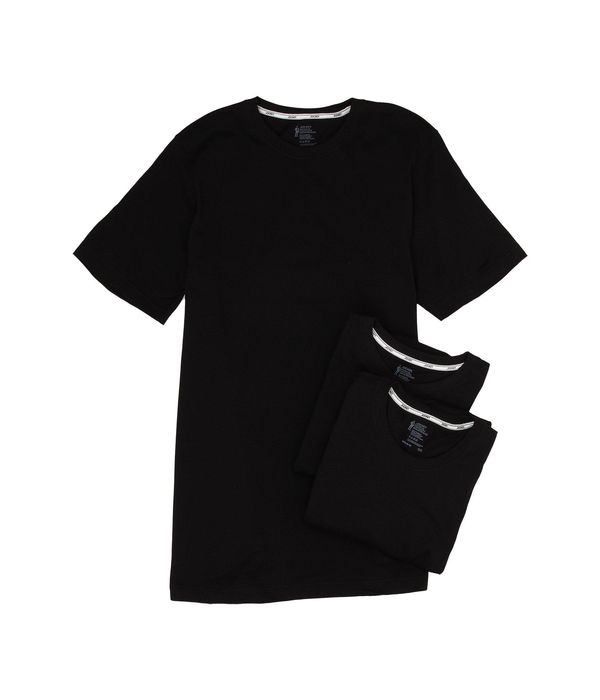 Jockey Cotton Slim Fit Crew Neck Tshirt 3pack in Black for Men Lyst