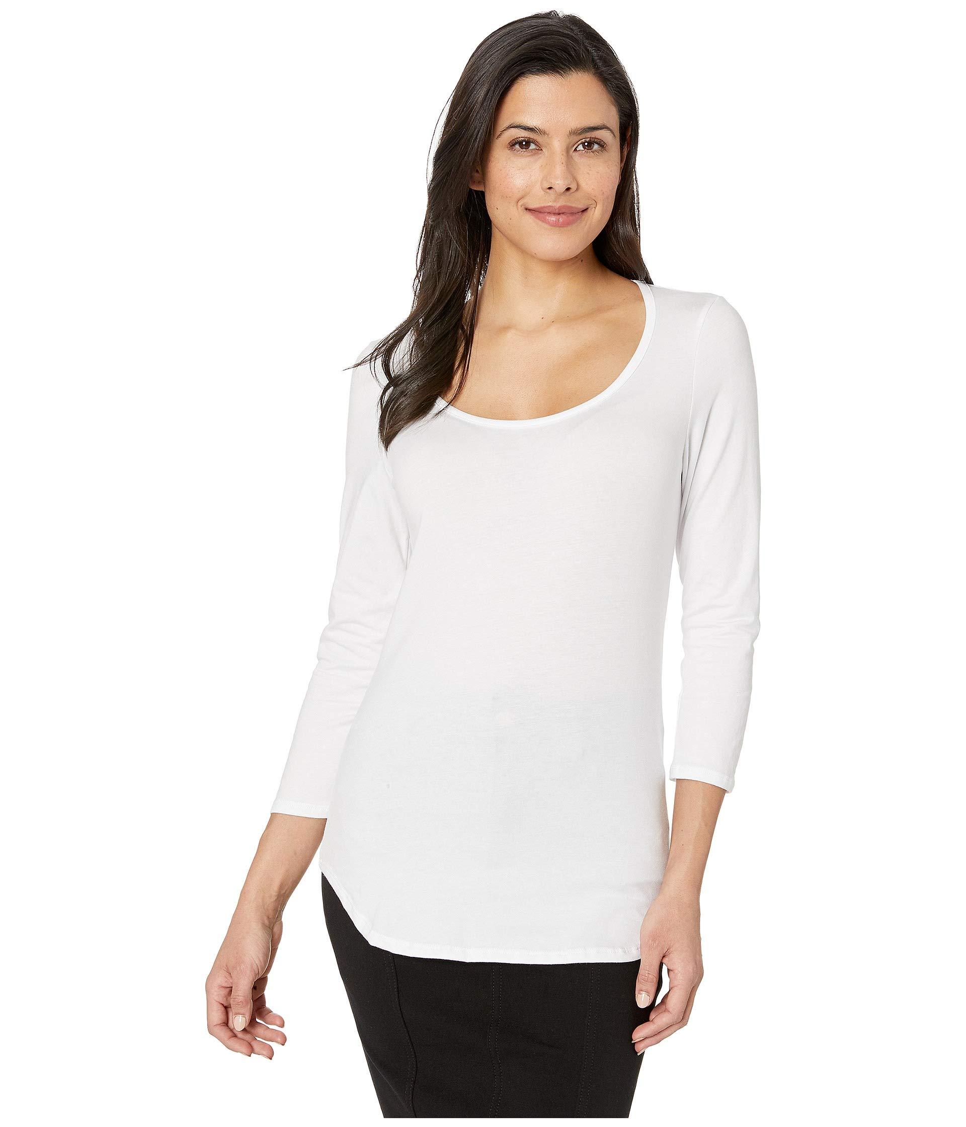 Nally & Millie Synthetic Scoop Neck 3/4 Sleeve Modal Spandex Top in ...