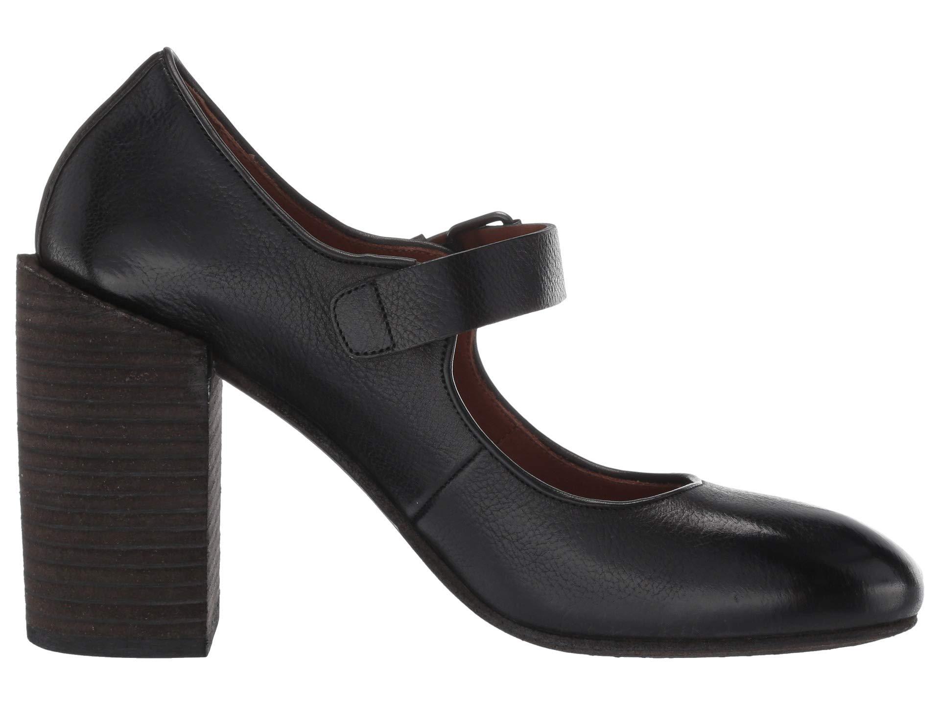 black stacked heels