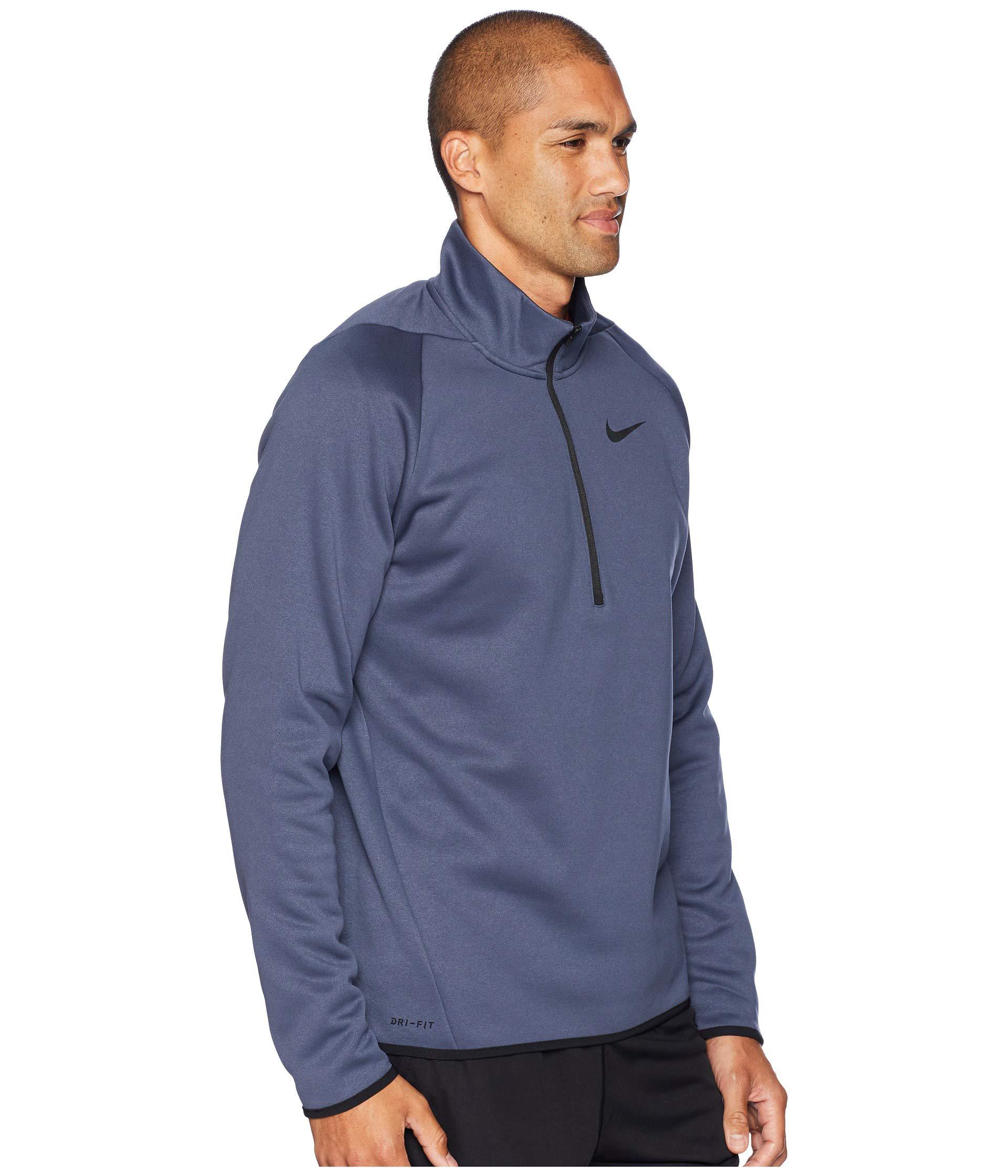 Nike Synthetic Thermal Top Long Sleeve 1/4 Zip (thunder Blue/black ...