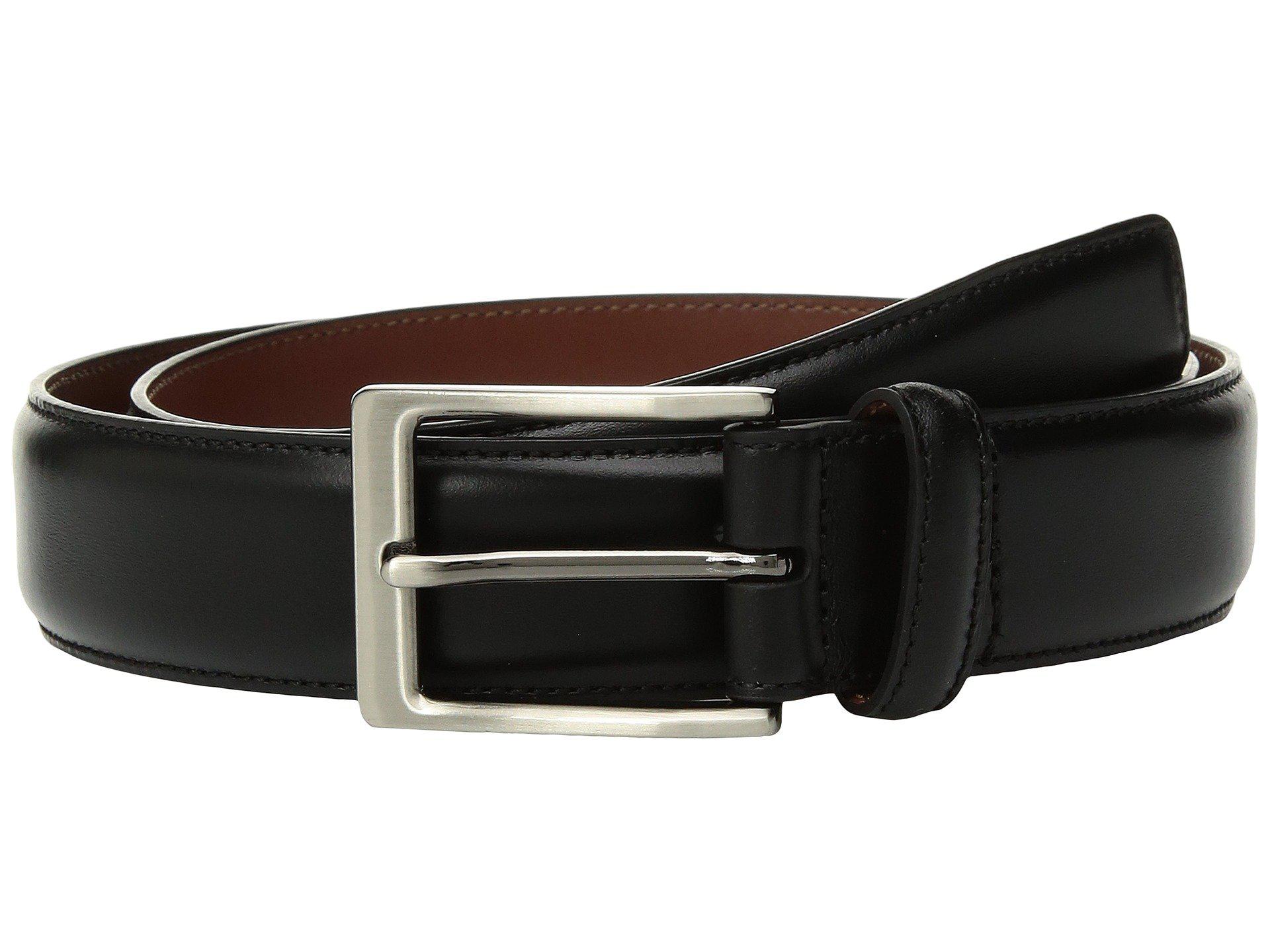 Perry Ellis Portfolio Leather Tan With Burnished Edge Dress Belt in ...