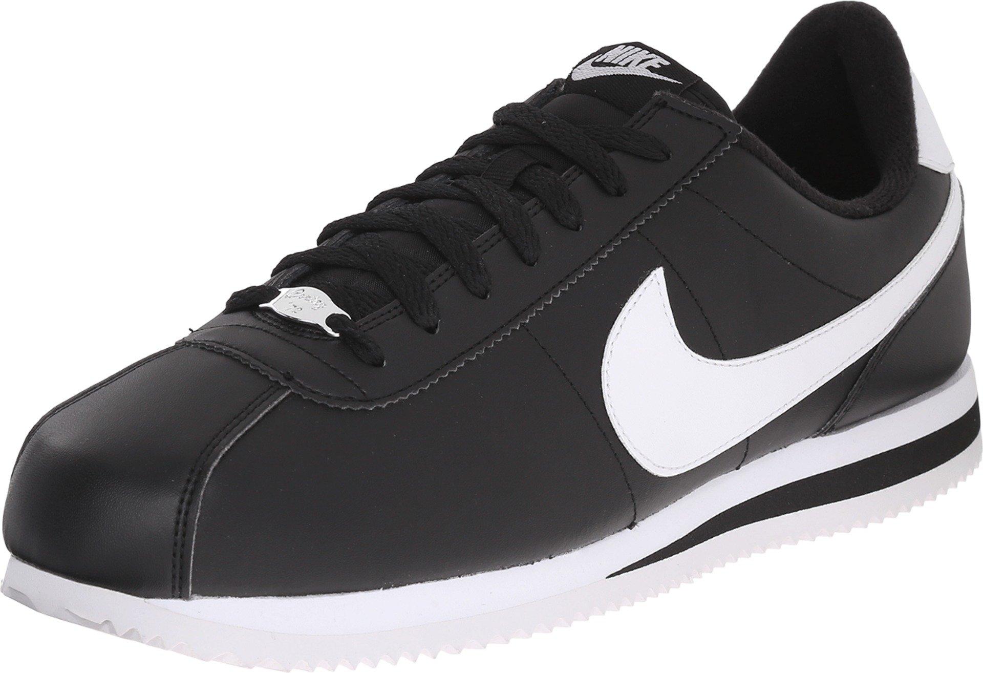 nike cortez black grey leather