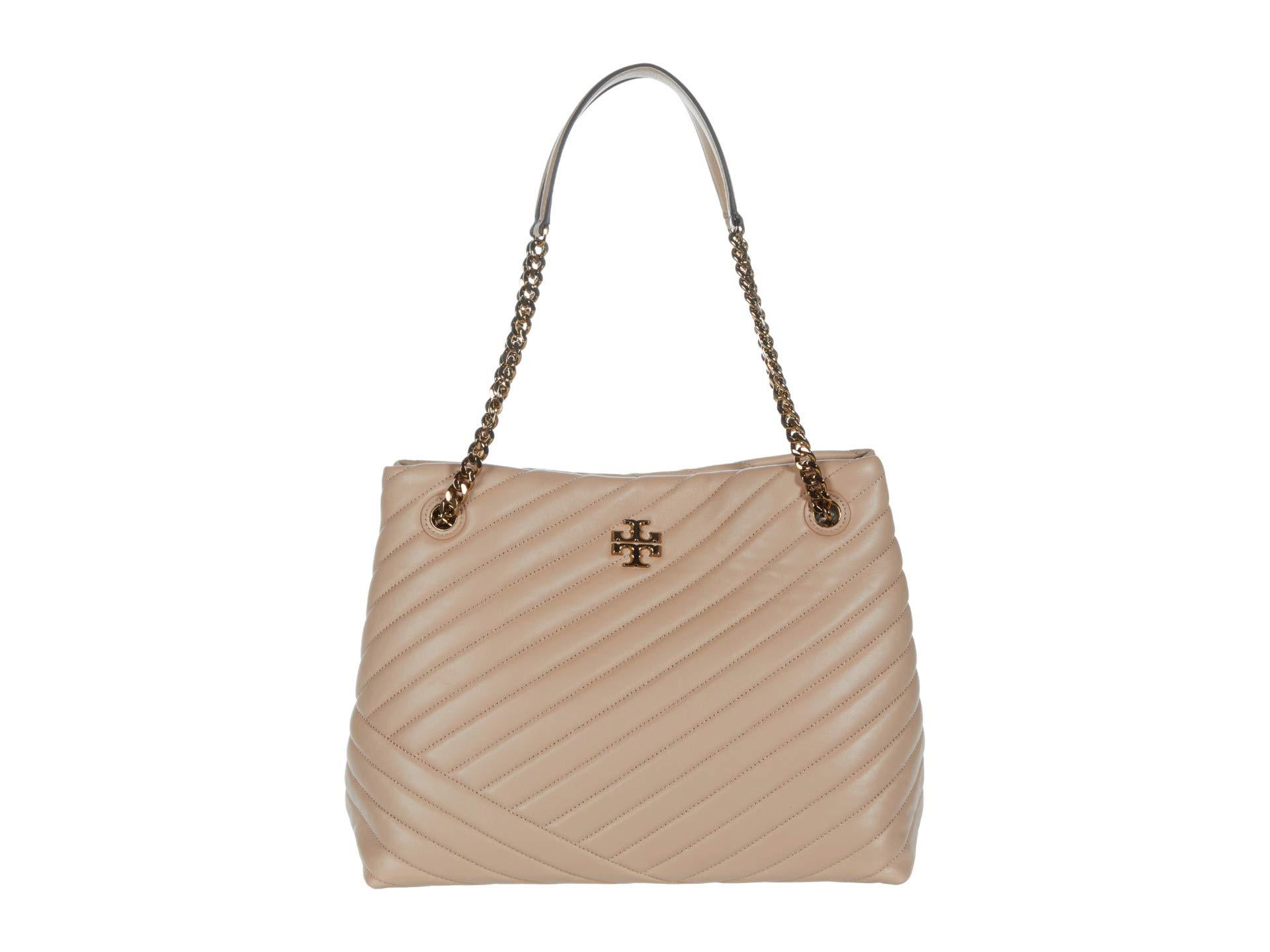 Tory Burch Leather Kira Chevron Tote in Beige (Natural) Lyst