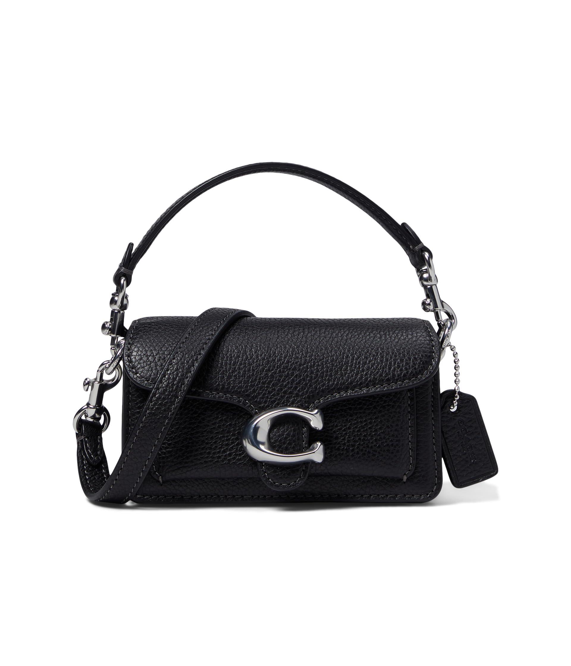 COACH Polished Pebble Leather Tabby 12 in Black Lyst