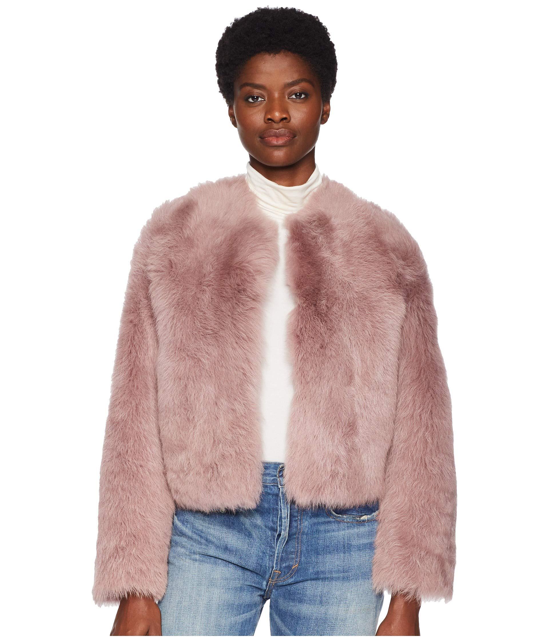 vince cropped shearling jacket