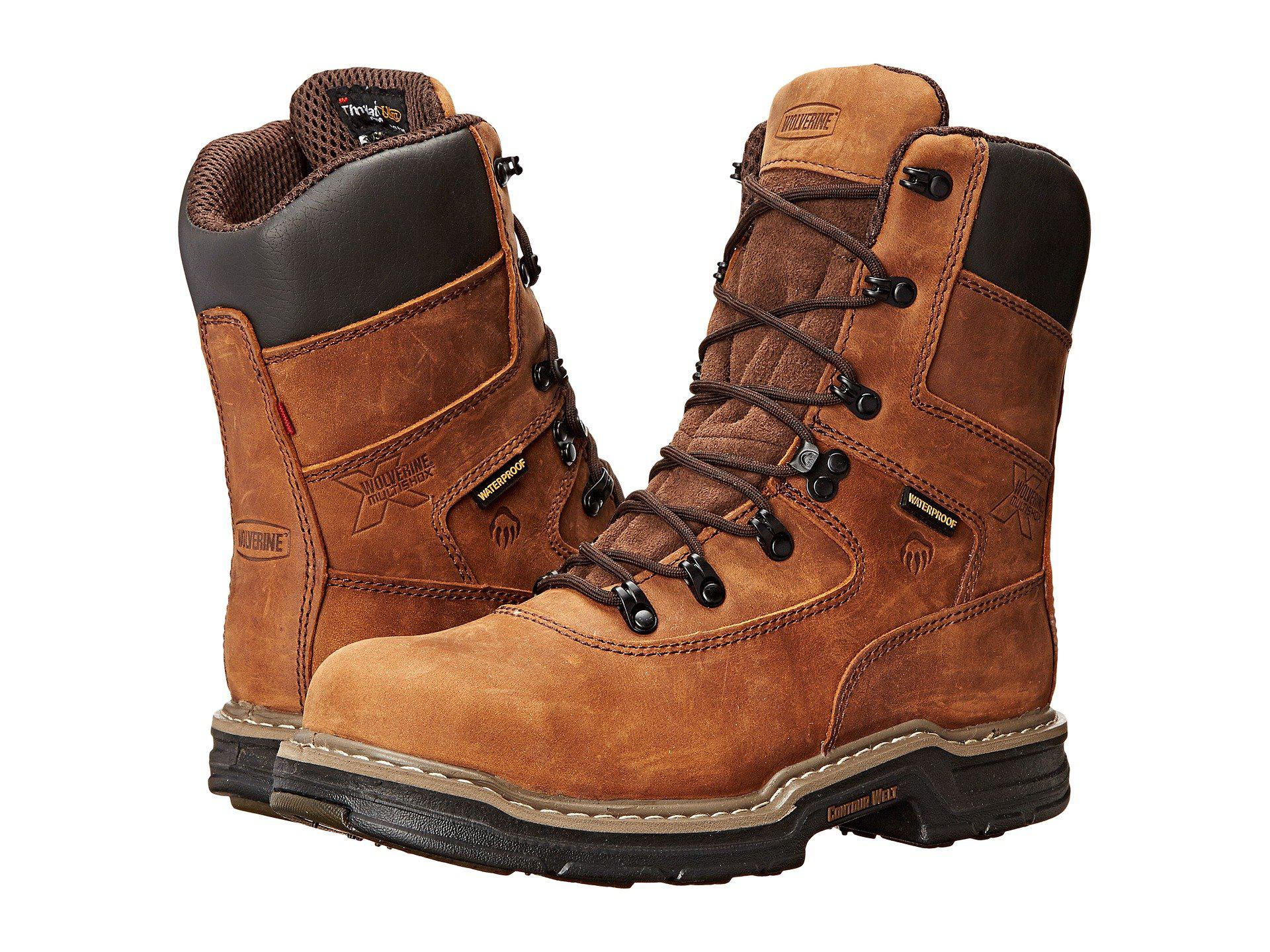Wolverine Leather Marauder Multishox Waterproof 8 Steel Toe Boot in