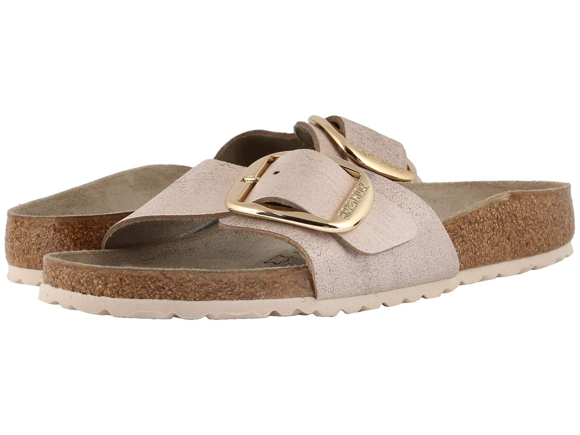 Birkenstock Madrid Big Buckle Sl W Sandal Washed Metallic Rose Gold | Lyst