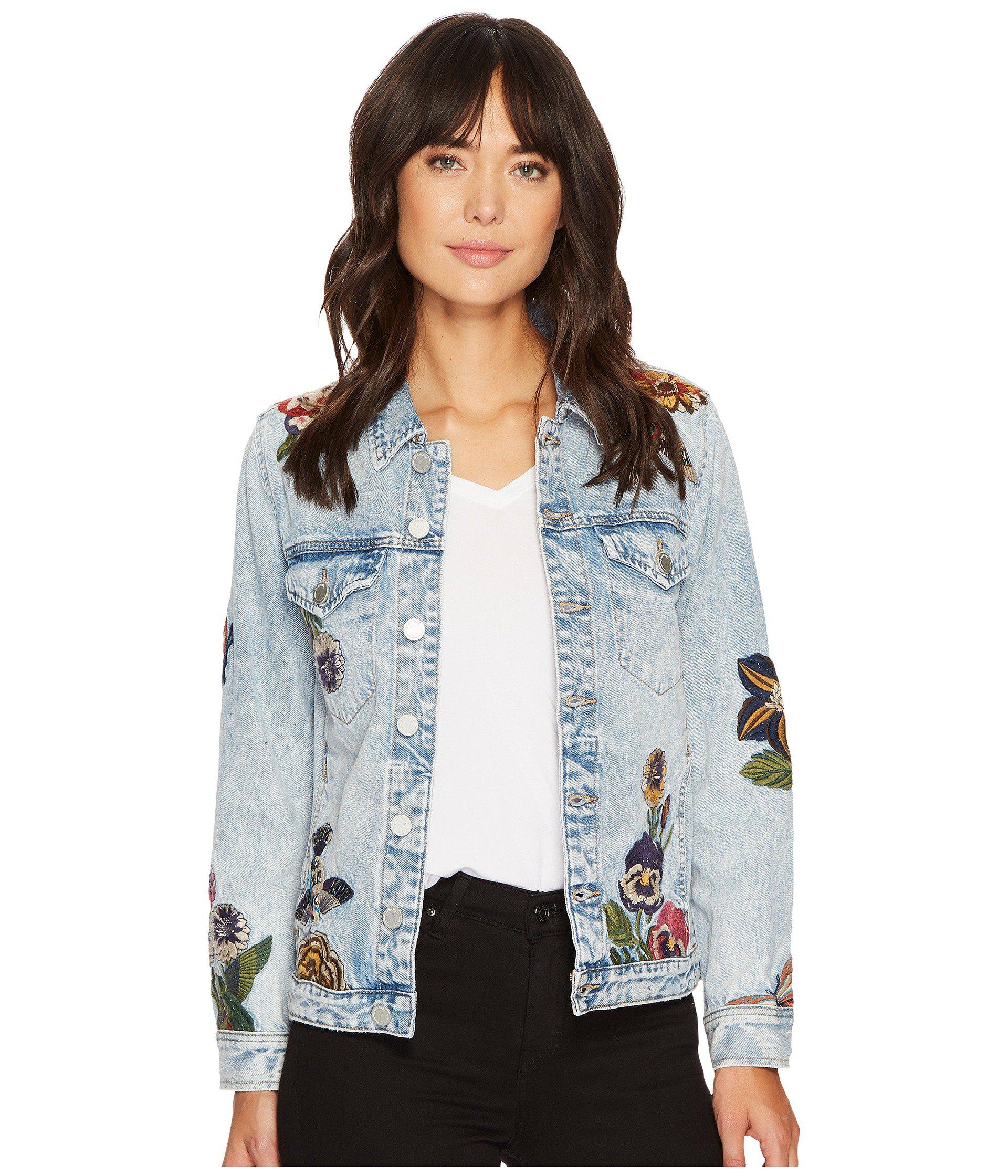 Blank NYC Embroidered Denim Jacket In Flight Song in Blue | Lyst