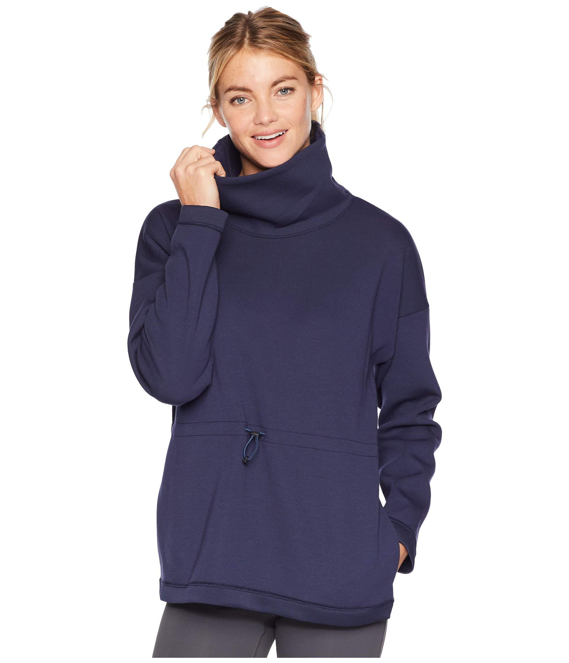 nike metallic club cowl pullover womens hooded neck long sleeve sweatshirt