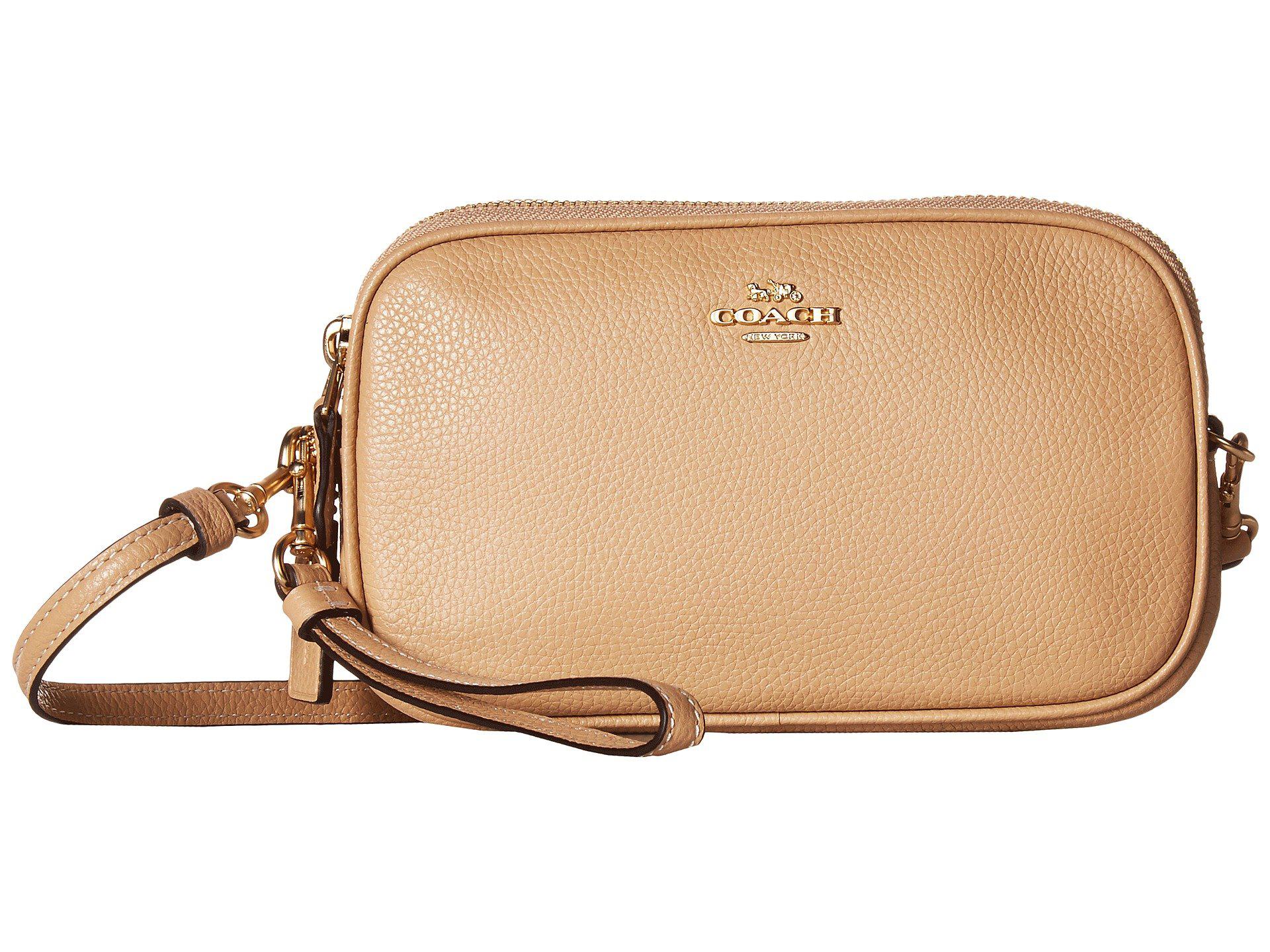 coach pebbled crossbody clutch