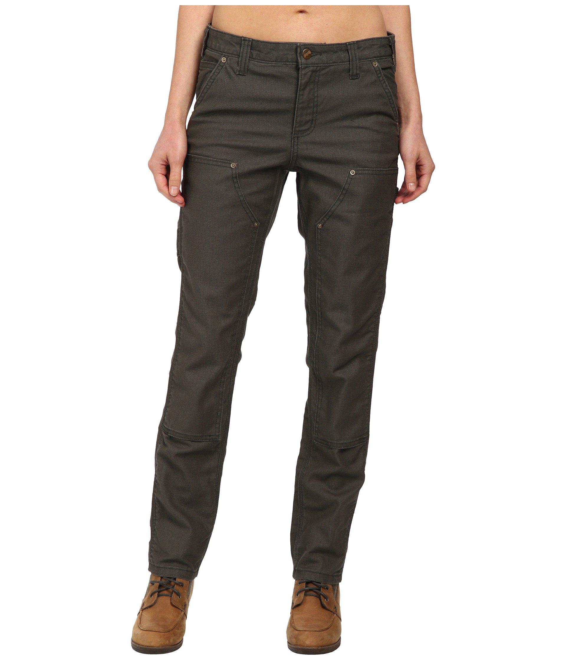 Carhartt Slim Fit Double-front Canvas Dungaree Jeans (moss) Women's Jeans  in Green | Lyst