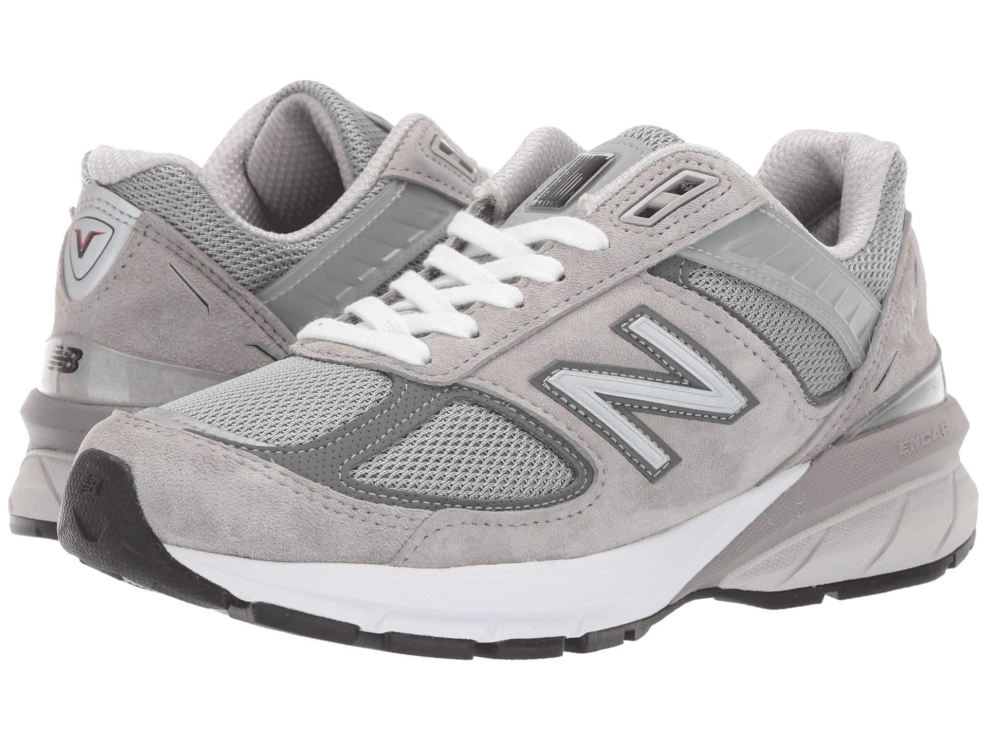 New Balance Leather 990v5 in Grey (Gray) - Lyst