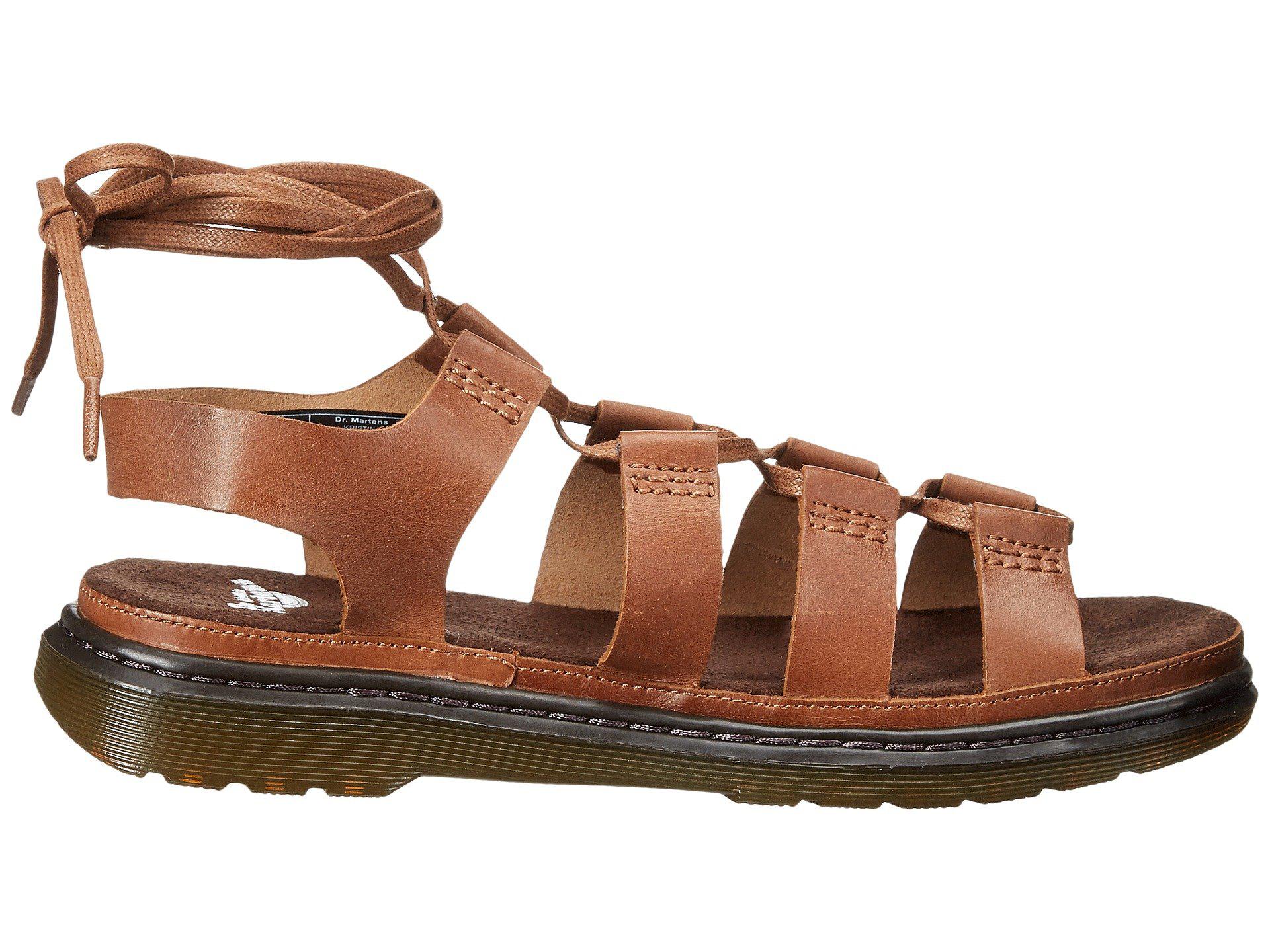 Dr. Martens Leather Kristina Ghillie Sandal (tan Polished Oily Illusion) Women's  Sandals in Brown - Lyst