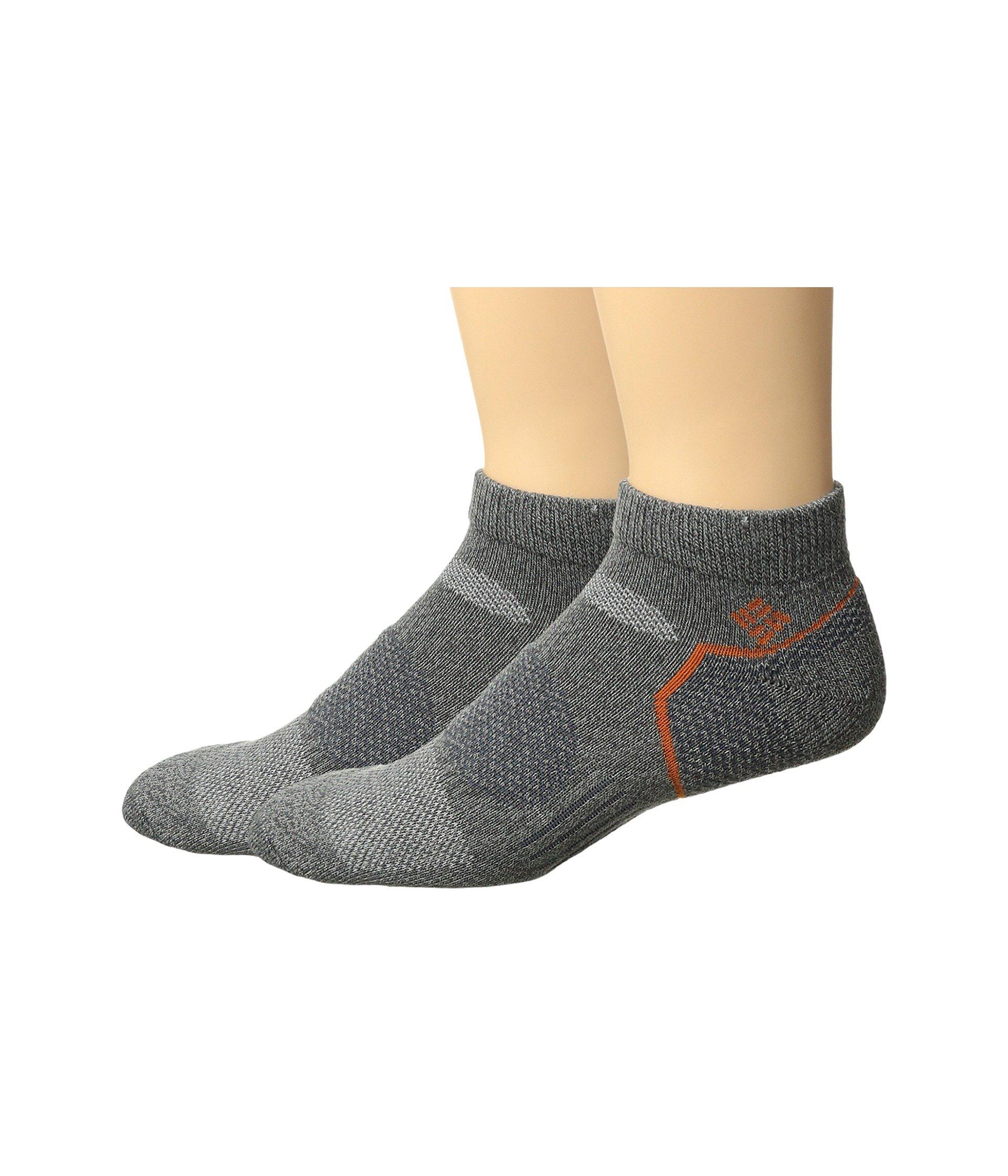 Columbia Cotton 2pack Low Cut Walking Socks in Charcoal (Gray) for Men