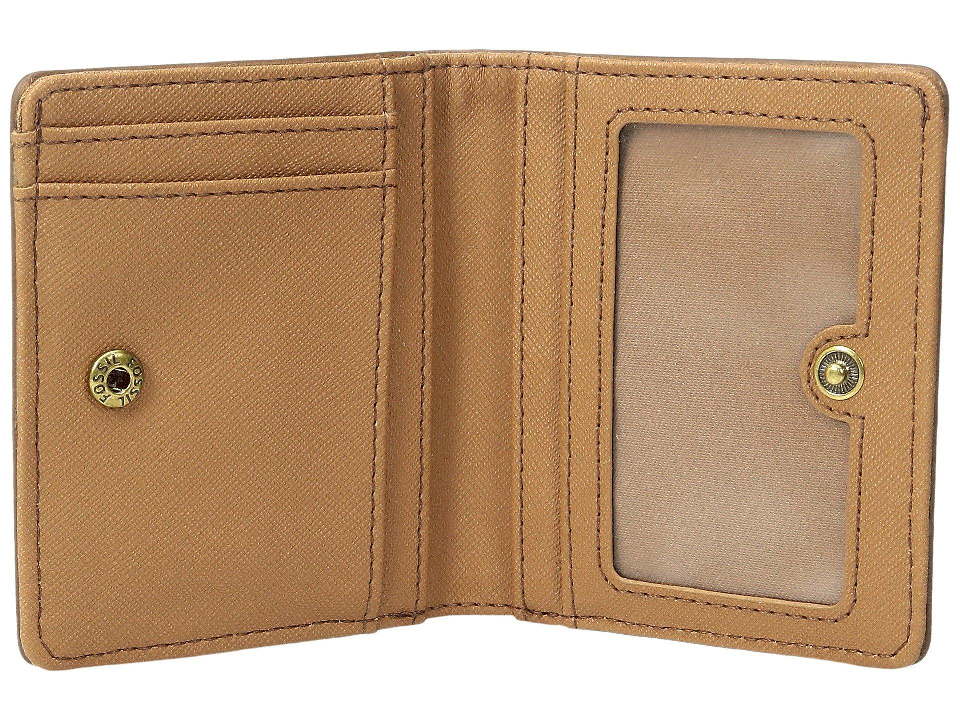 Fossil Leather Emma Mini Wallet Rfid in Tan (Brown) Lyst
