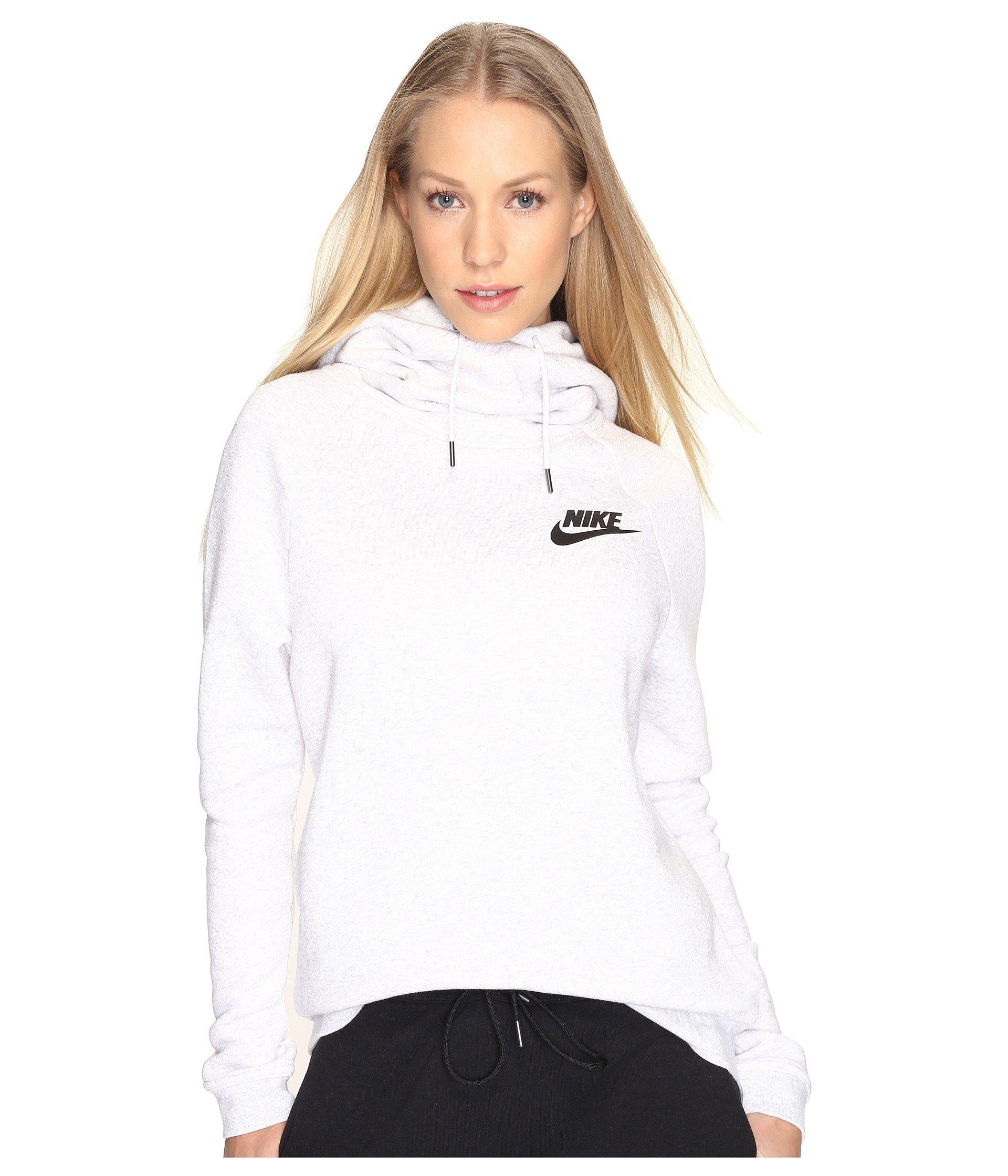 nike funnel neck hoodie white