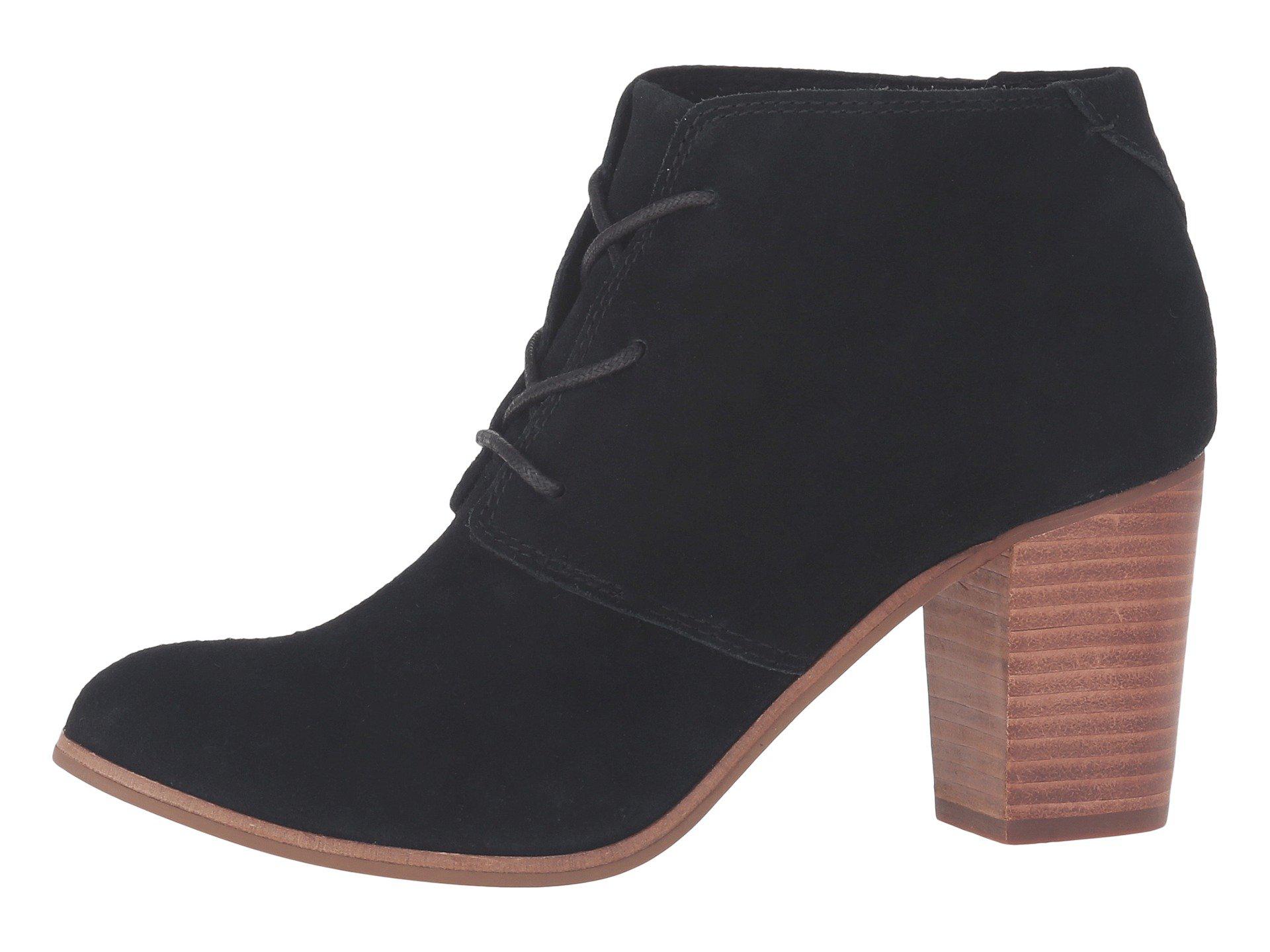 toms black suede ankle boots