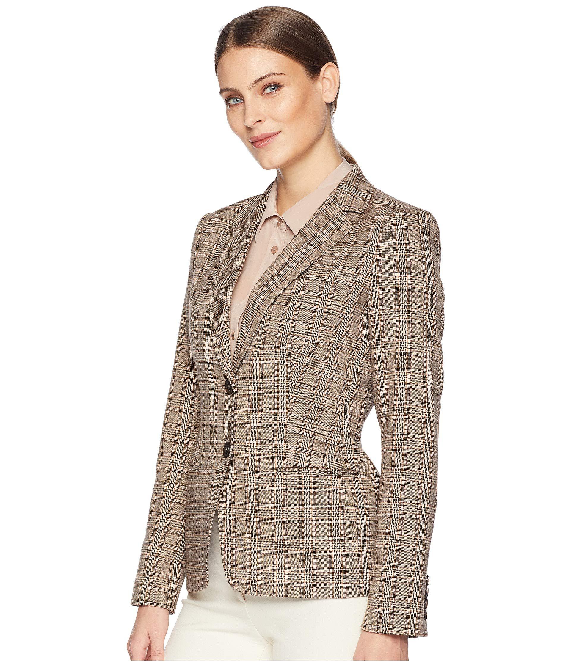 Tommy Hilfiger Synthetic Plaid Jacket (cinnamon Multi) Women's Coat in  Brown | Lyst