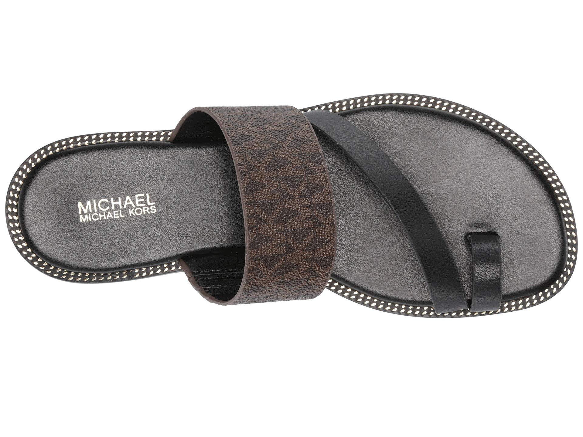 Michael Kors Leather Pratt Flat Sandal 