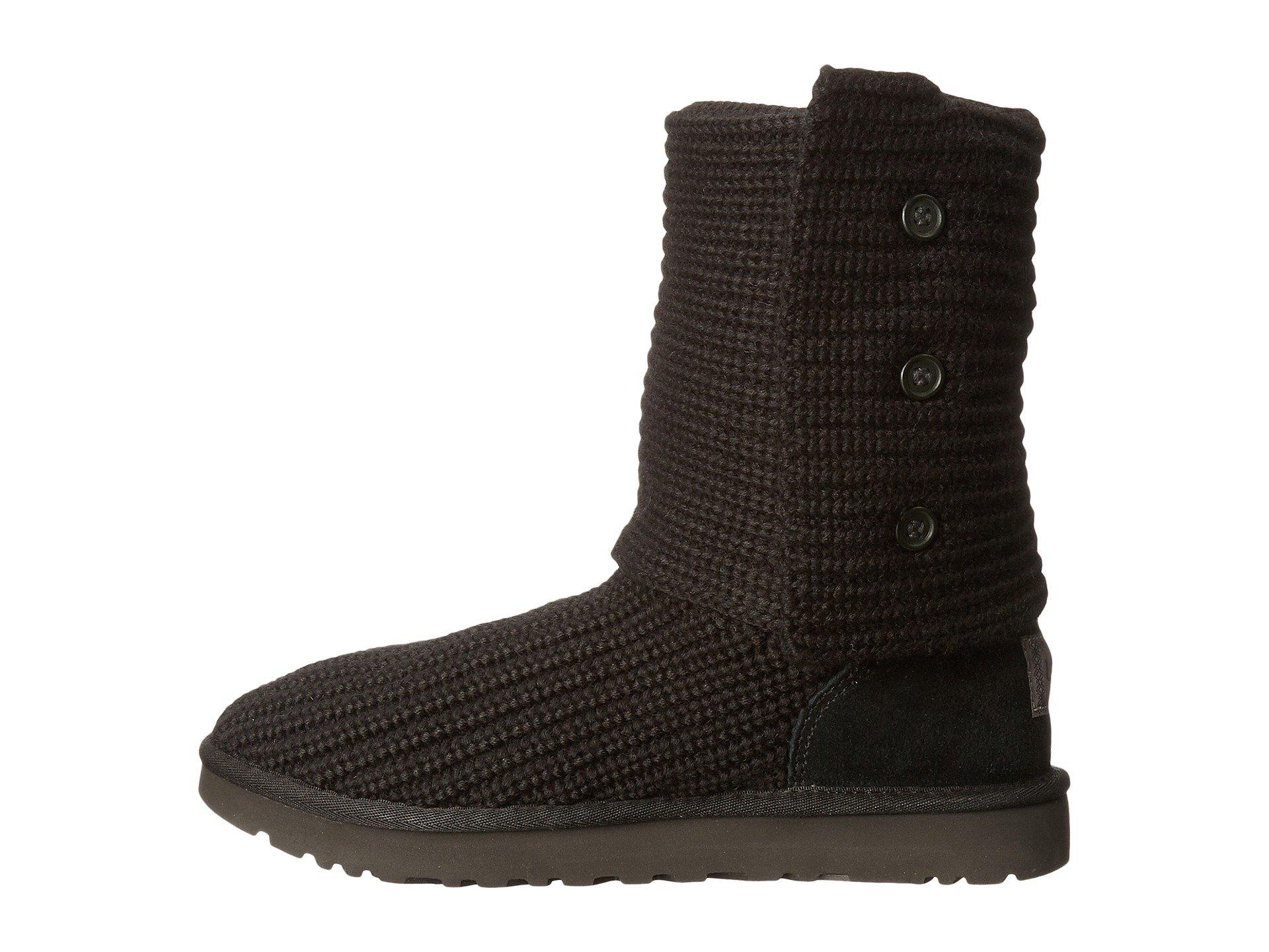 UGG ® Classic Cardy Button Detailed Knit Boots in Black (Gray) - Lyst