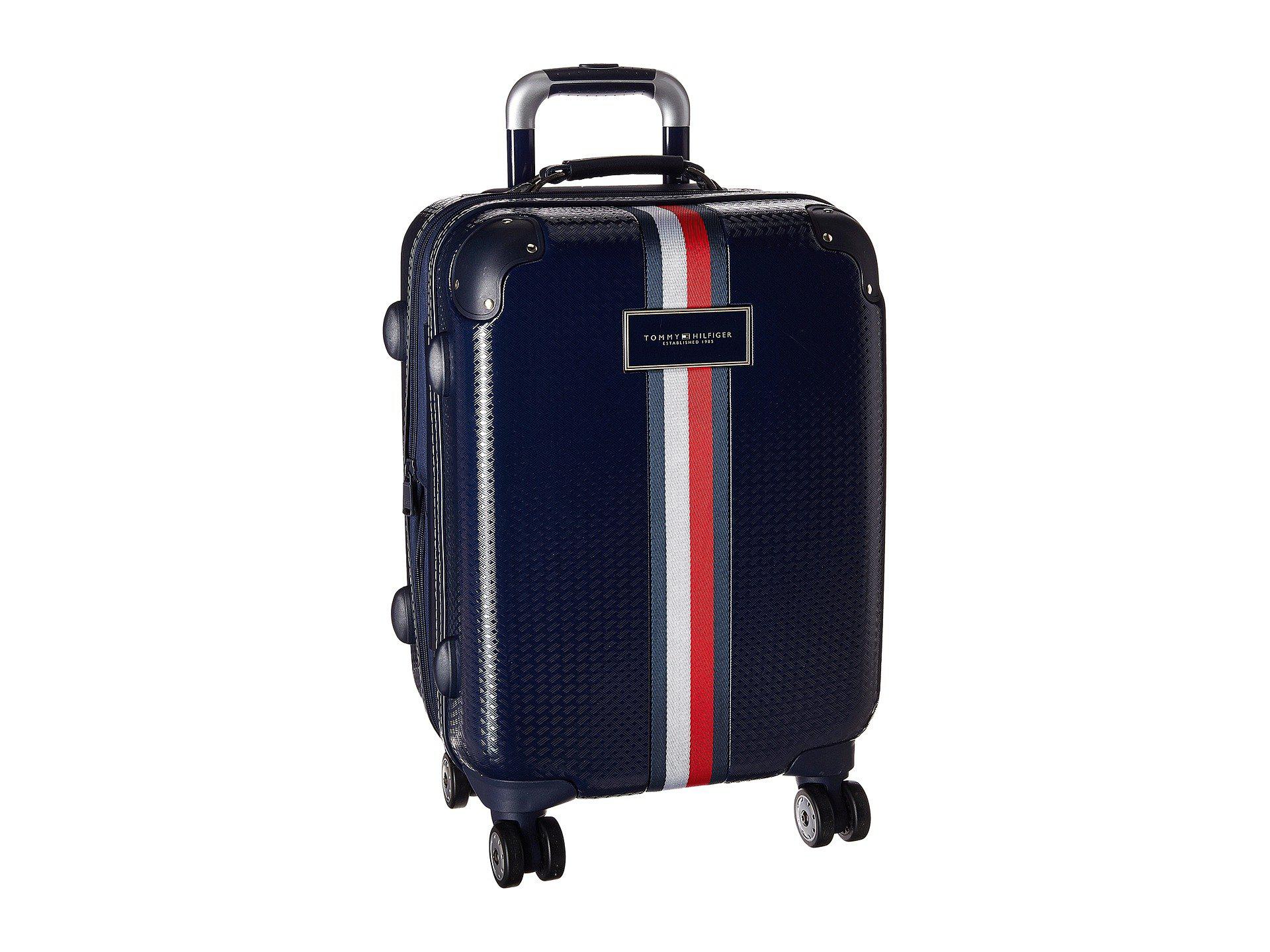 tommy hilfiger basketweave expandable hardside spinner suitcase