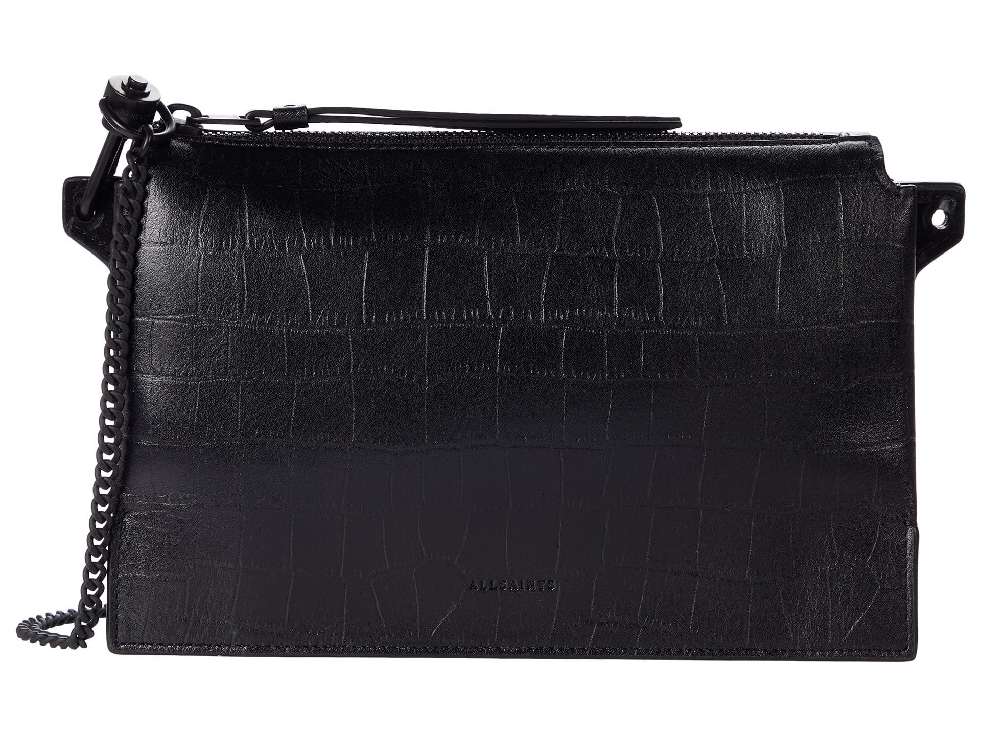 allsaints fletcher leather crossbody bolsa