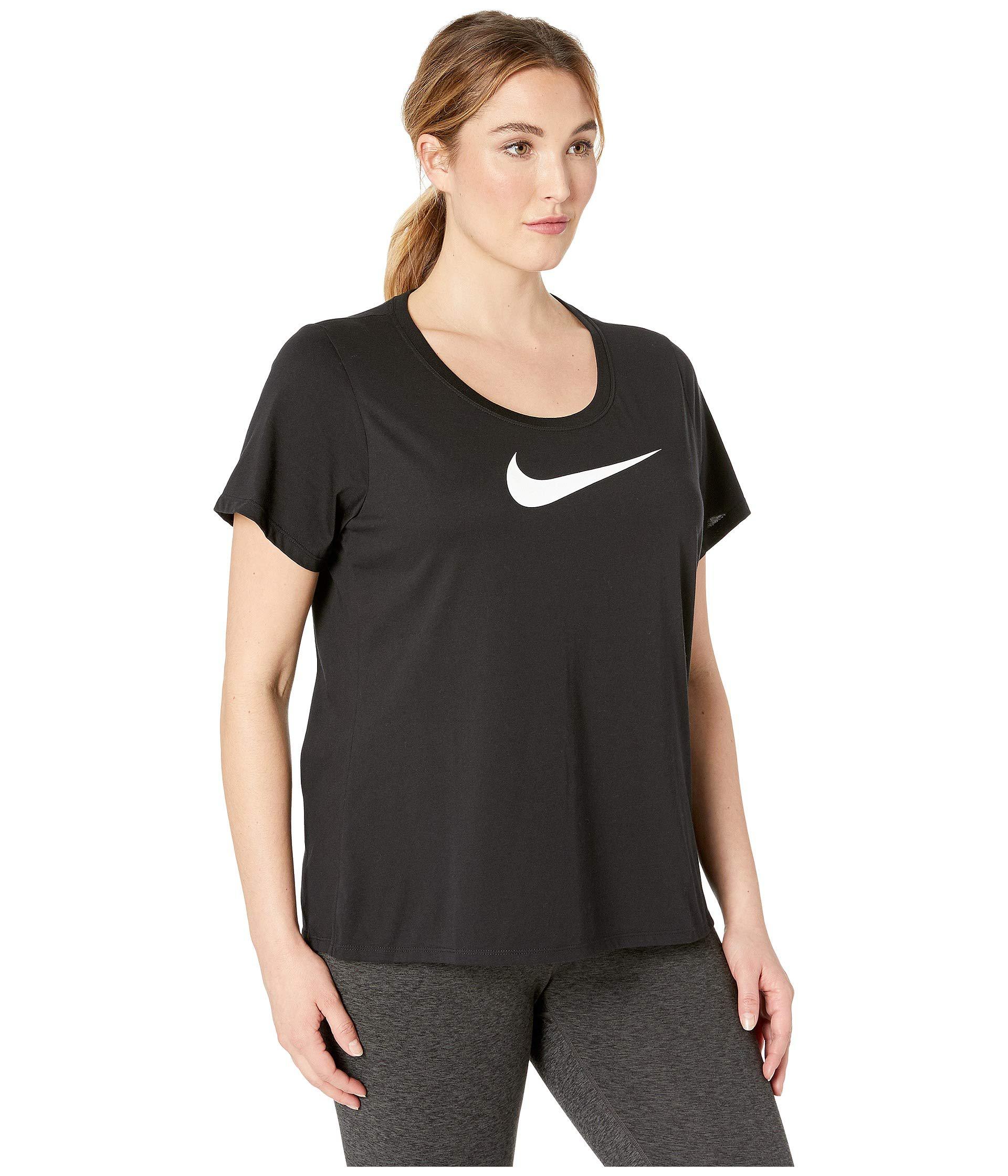 Nike Cotton Dry Dri-fittm Short Sleeve Scoop Tee (sizes 1x-3x) (black ...