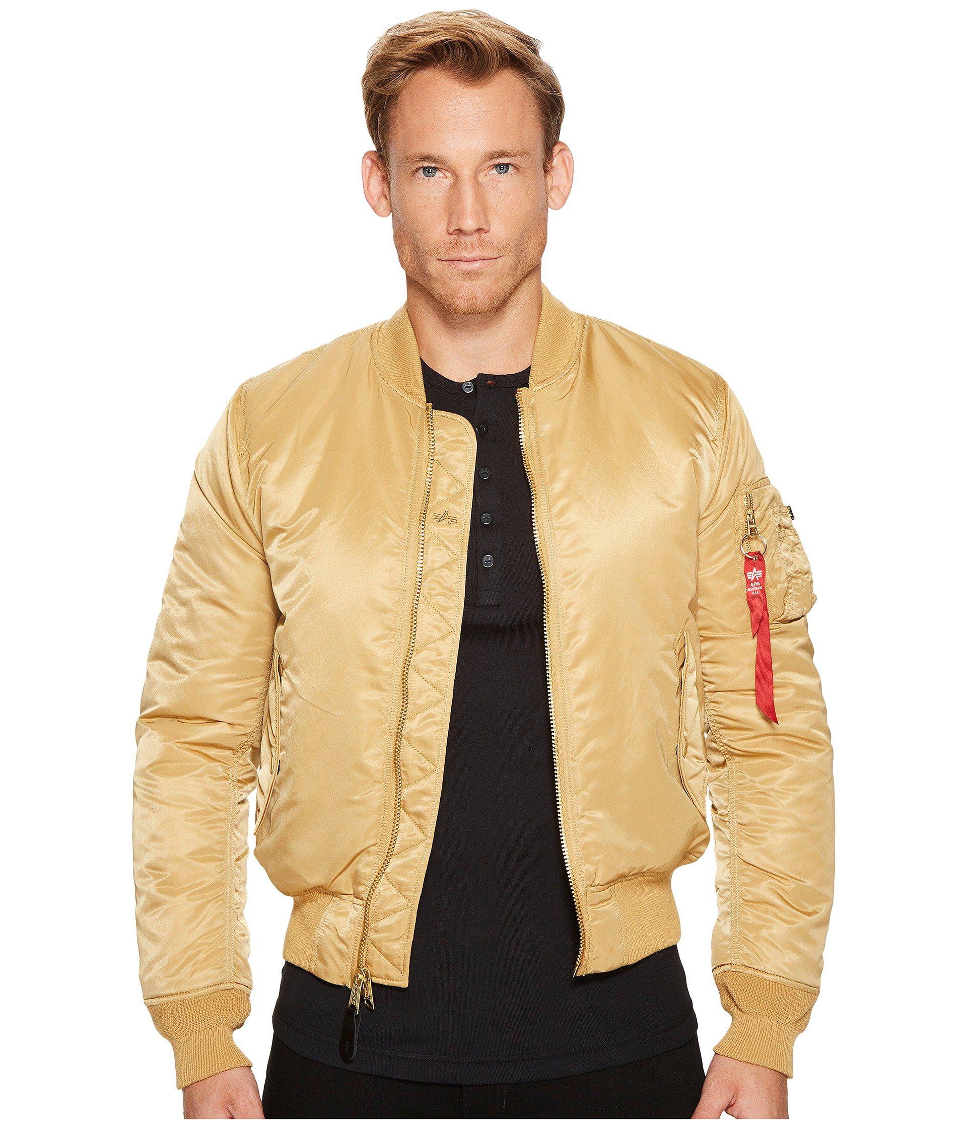 Alpha Industries Synthetic Ma 1 Slim Fit Flight Jacket In Natural For Men Lyst