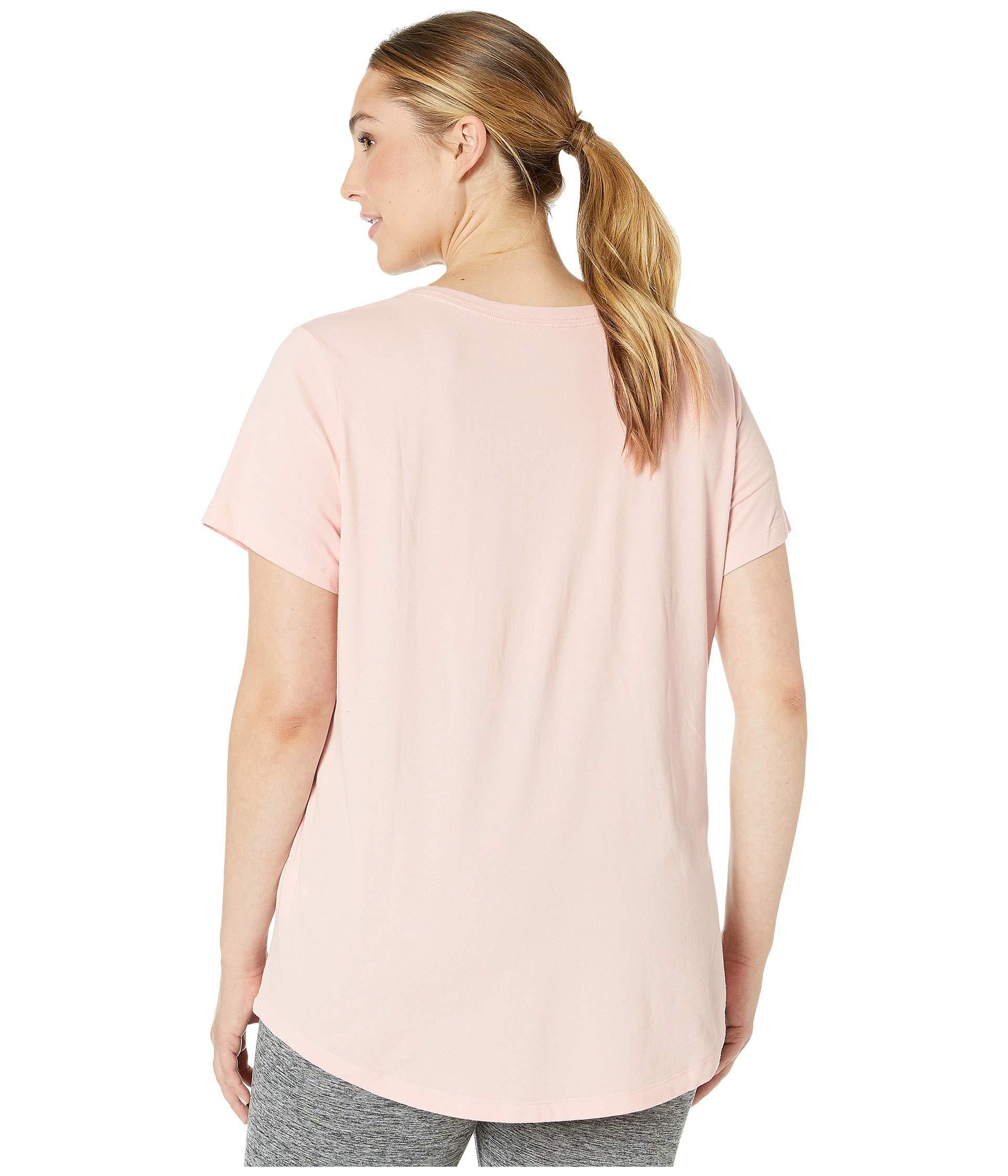 Nike Cotton Dry Swoosh Tee in Pink - Lyst