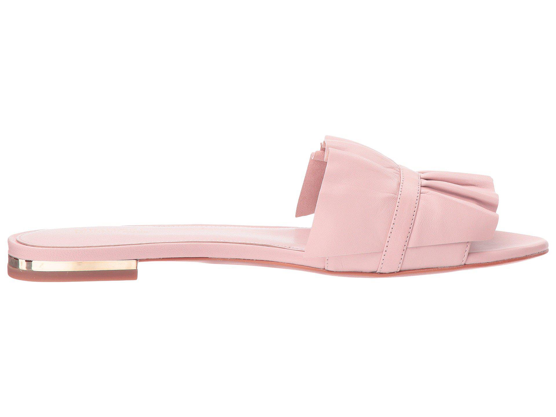 MICHAEL Michael Kors Leather Bella Slide in Pink - Lyst
