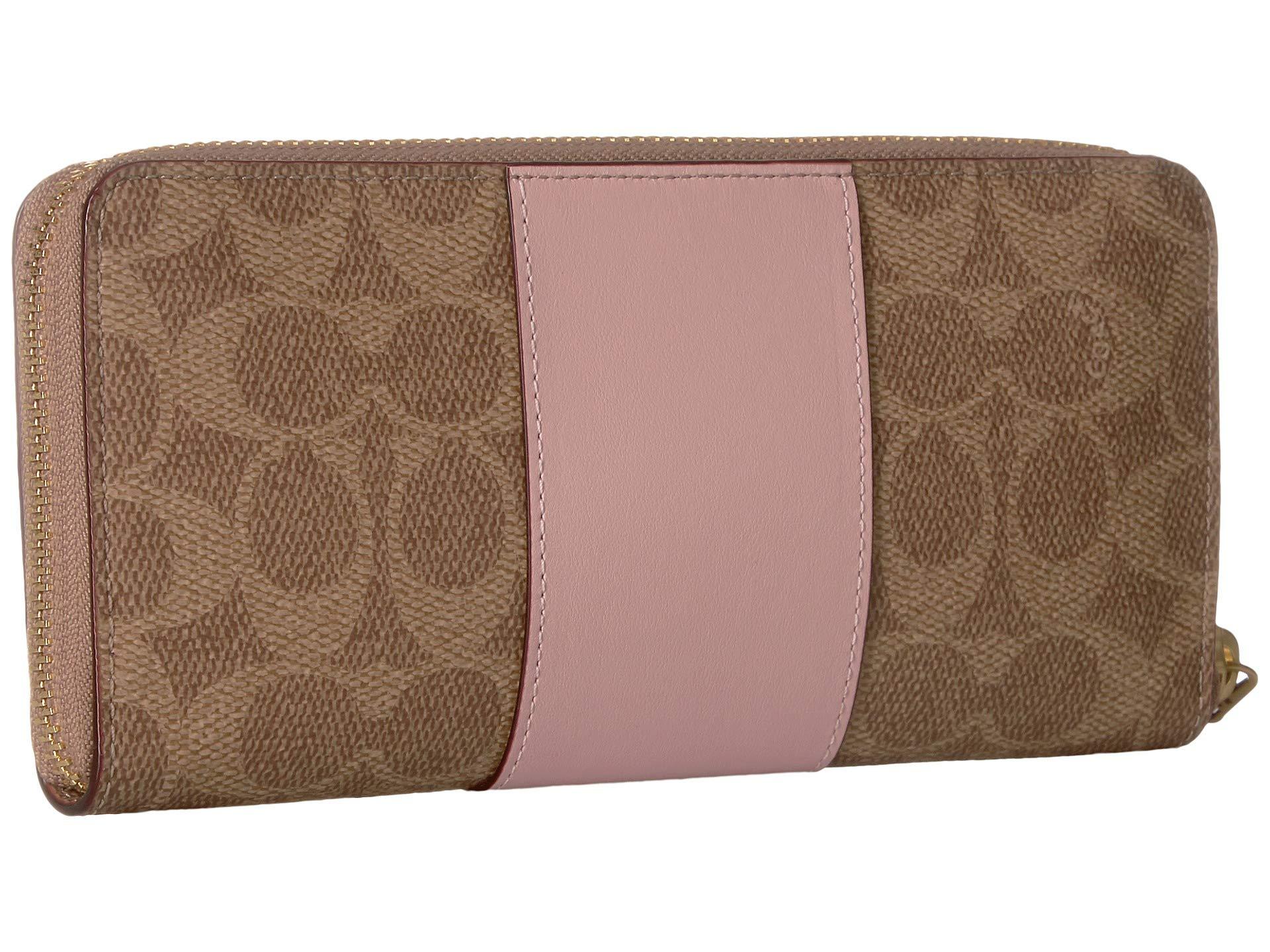 coach accordion zip wallet in colorblock signature canvas