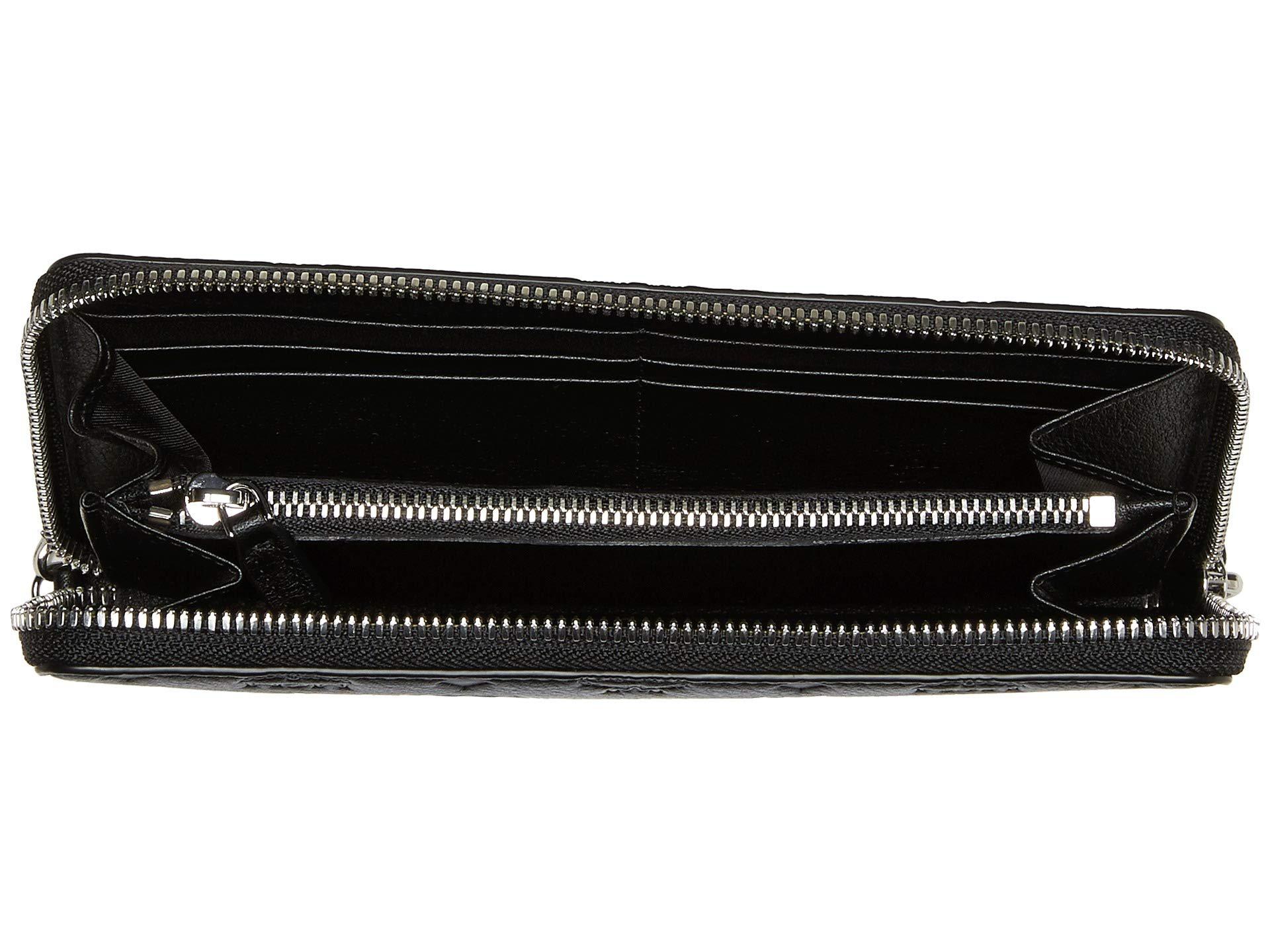 MCM Klara Monogrammed Leather Charm Zipped Wallet Large (black 