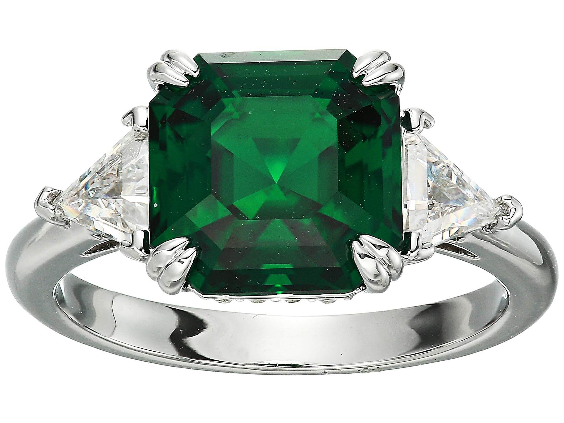 Swarovski Trilogy Ring in Green Lyst