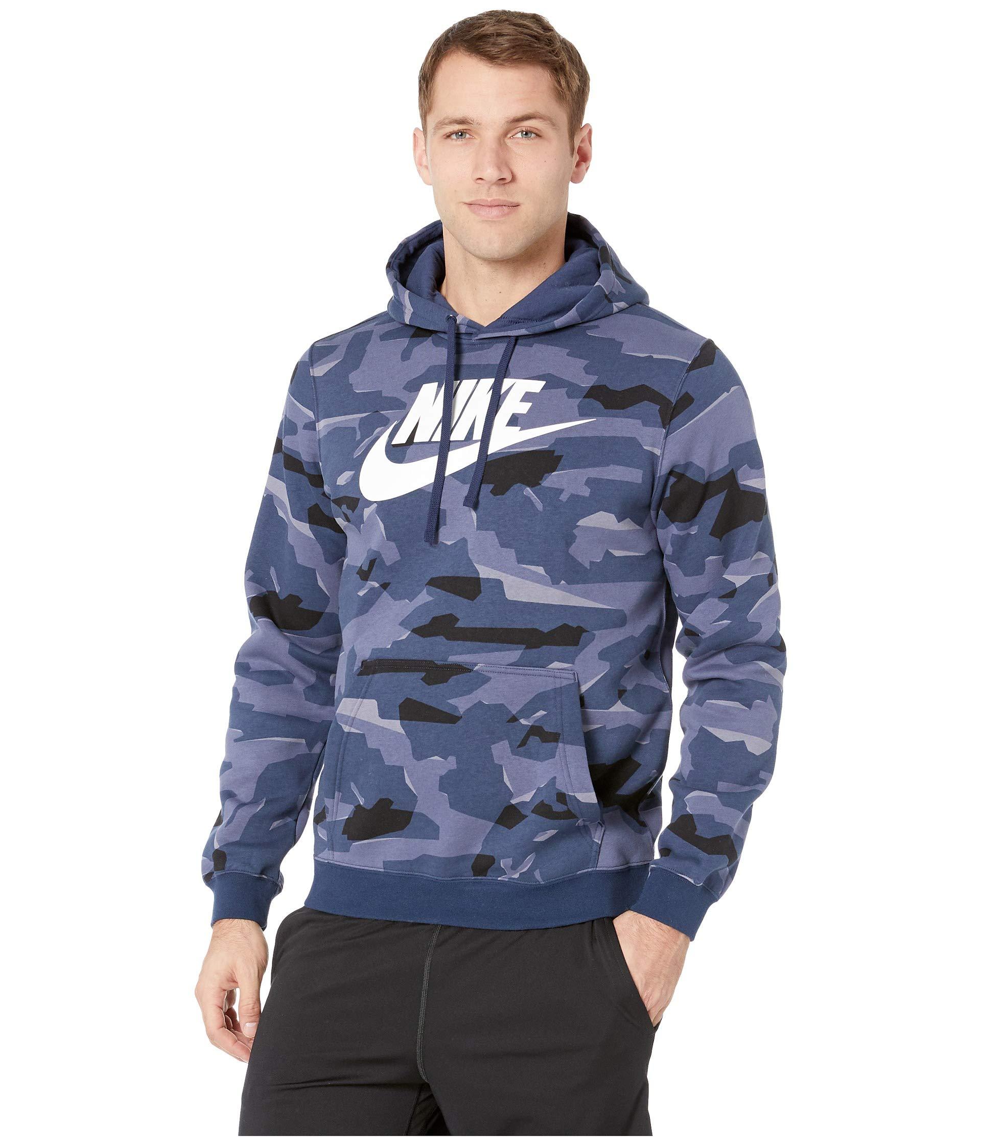 nike men's camo pullover hoodie