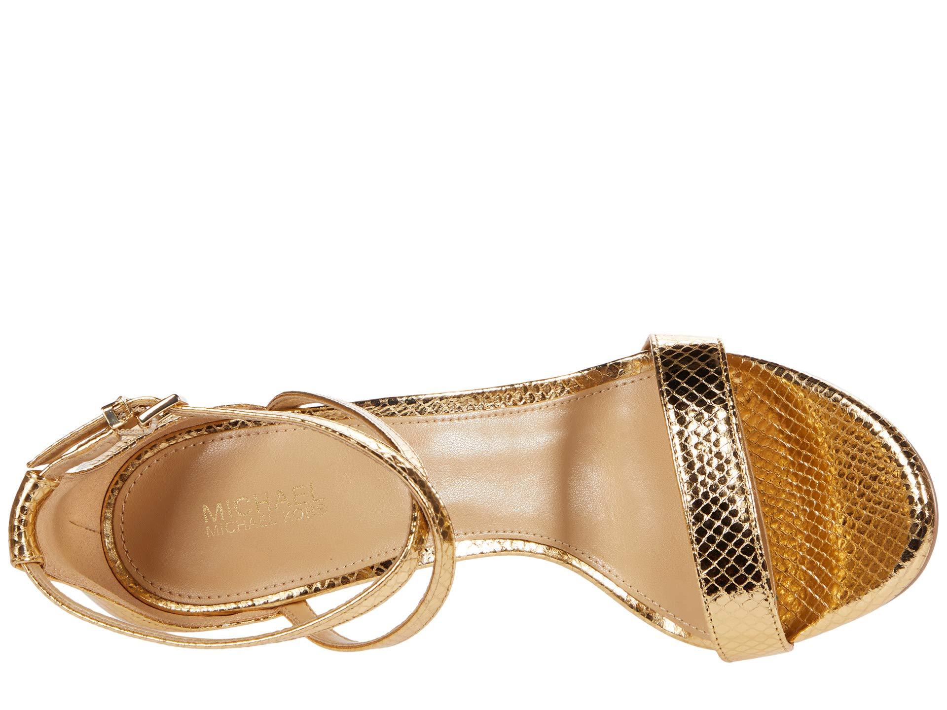 MICHAEL Michael Kors Leather Antonia Sandal in Gold (Metallic) | Lyst