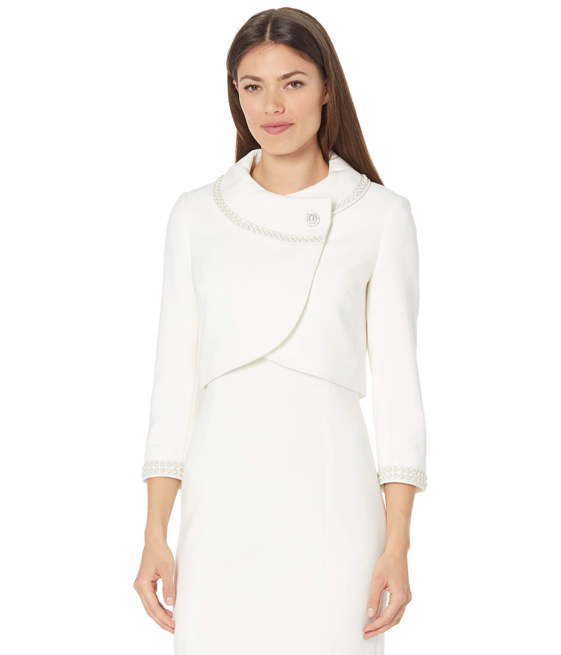 white dress and jacket set